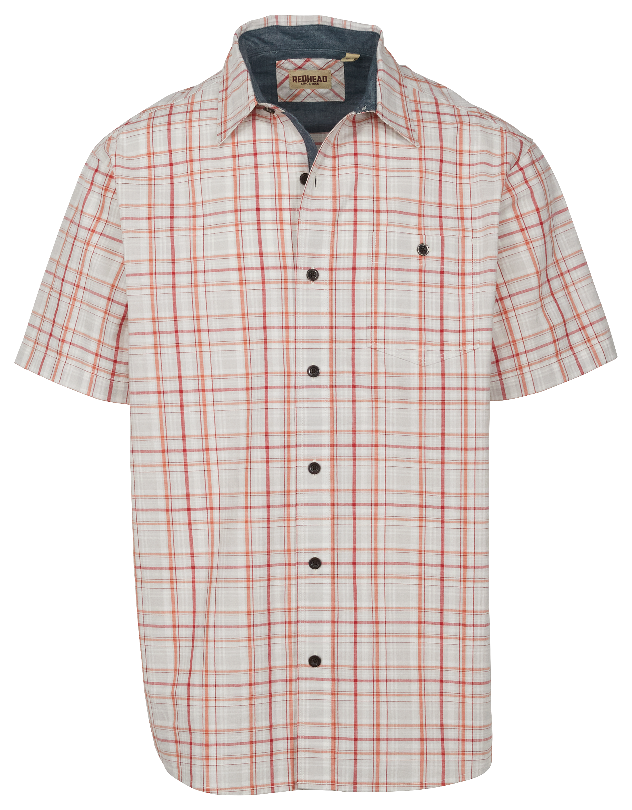 RedHead Seersucker Button-Up Plaid Short-Sleeve Shirt for Men