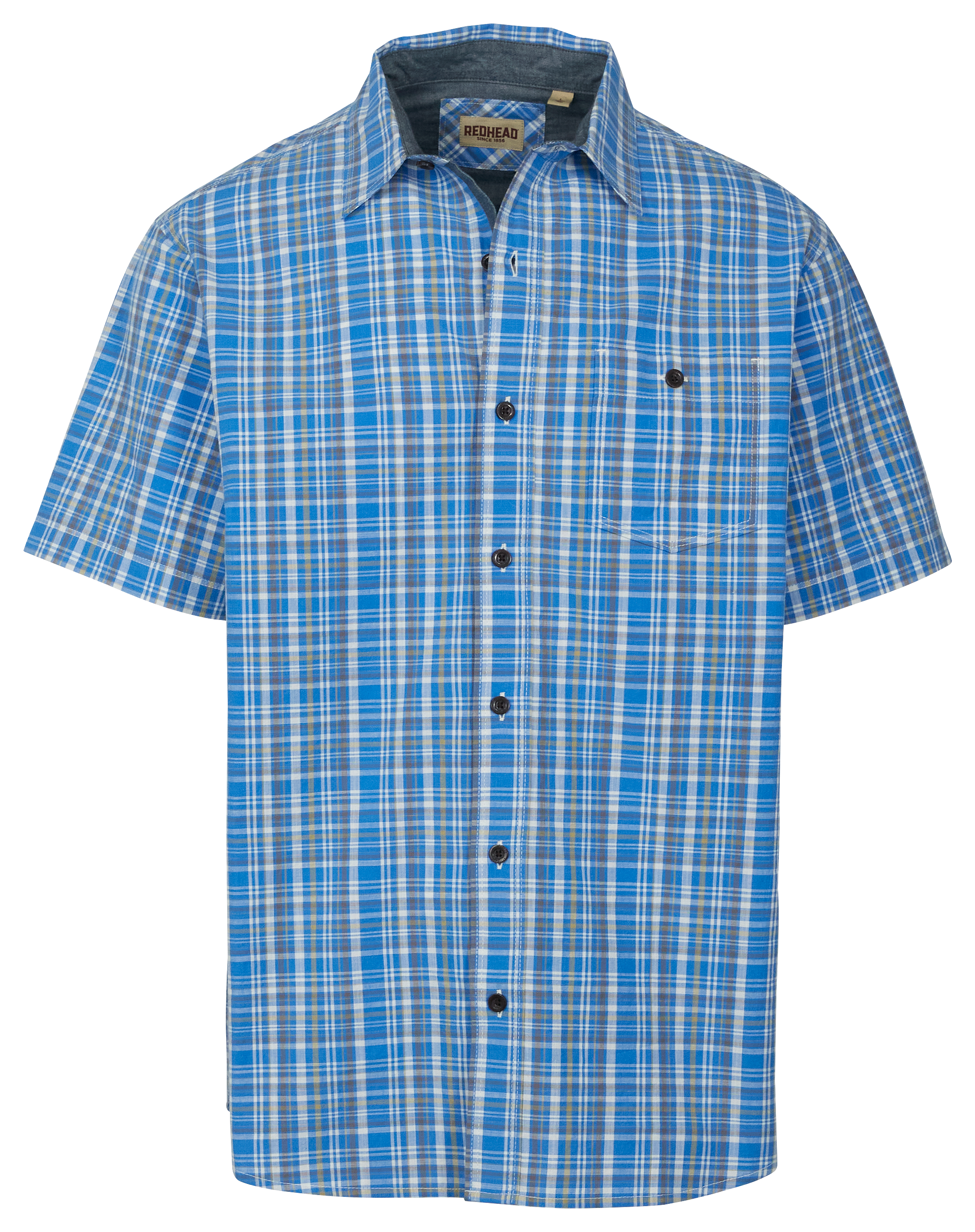 REDHEAD Yarn-Dyed Madras Plaid Short-Sleeve Shirt for Men