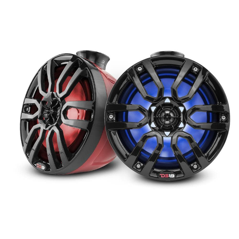 Image of DS18 HYDRO NXL-PS8 2-Way 8'' Marine Speakers with Integrated RGB LED Lights - Red