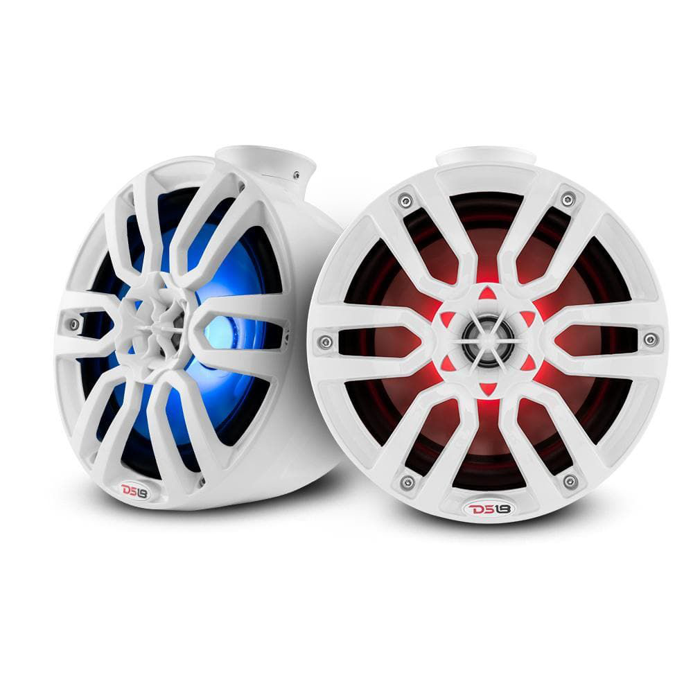 Image of DS18 HYDRO NXL-PS8 2-Way 8'' Marine Speakers with Integrated RGB LED Lights - White