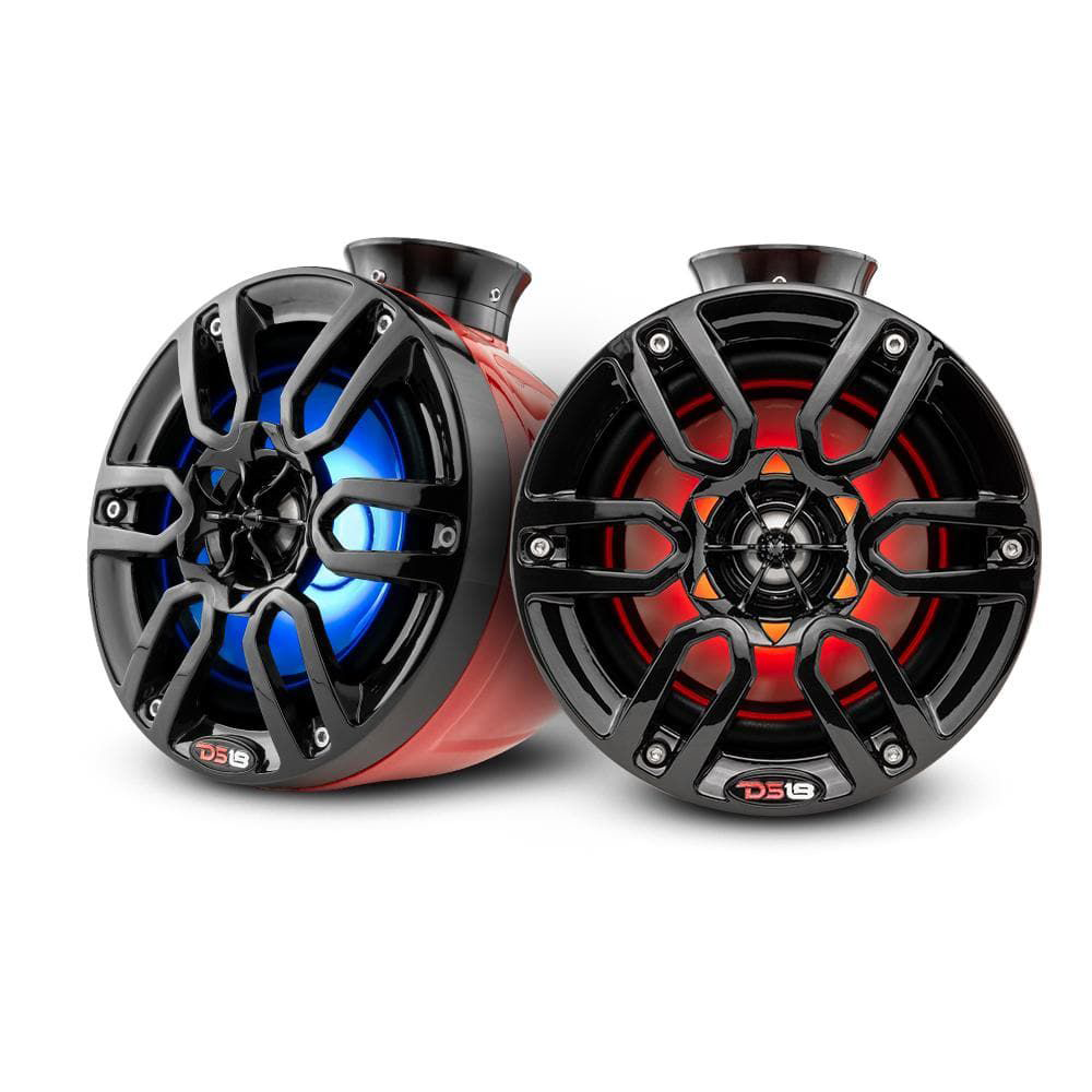 Image of DS18 HYDRO NXL-PS6 6.5'' Water-Resistant Marine Speakers with Integrated RGB LED Lights - Red