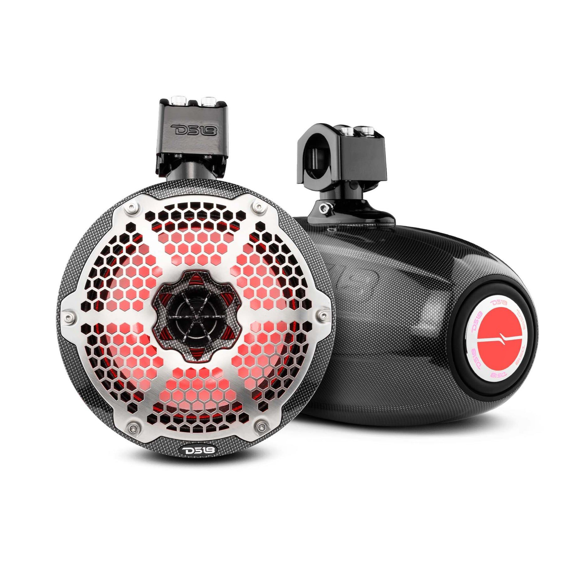 DS18 HYDRO CF-X8TPNEO 8'' Marine Water-Resistant Wakeboard Tower Neodymium Speakers