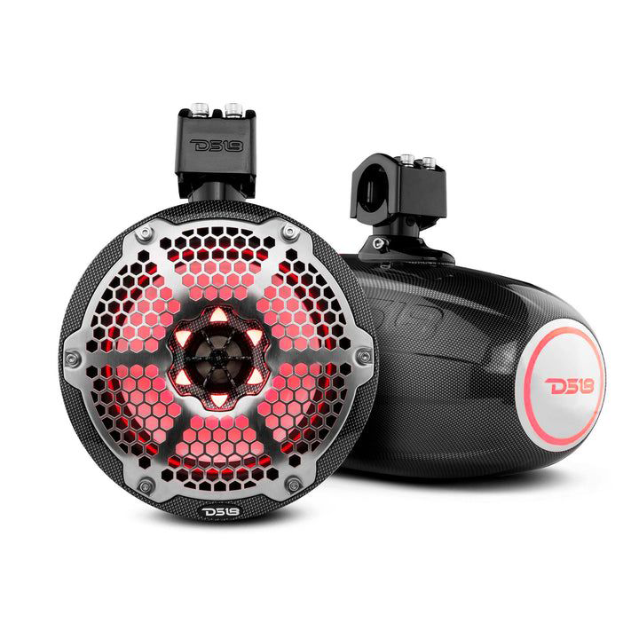 DS18 HYDRO CF-X8TP 8" Marine Water-Resistant Wakeboard Tower Speakers Pair