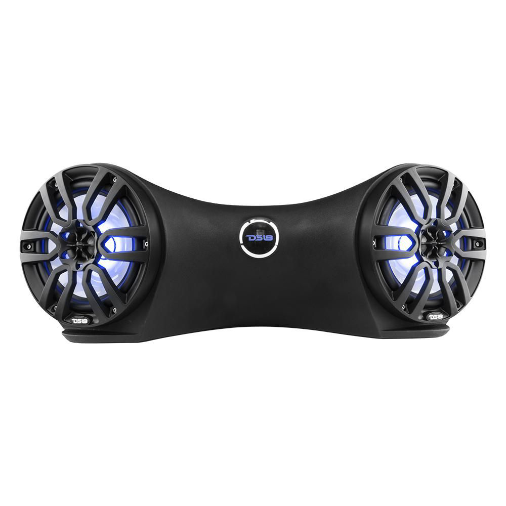 DS18 HYDRO JSD8 Marine Water-Resistant PWC Rear Soundbar Speaker System with Dual 8"" Speakers and Integrated RGB LED Lights