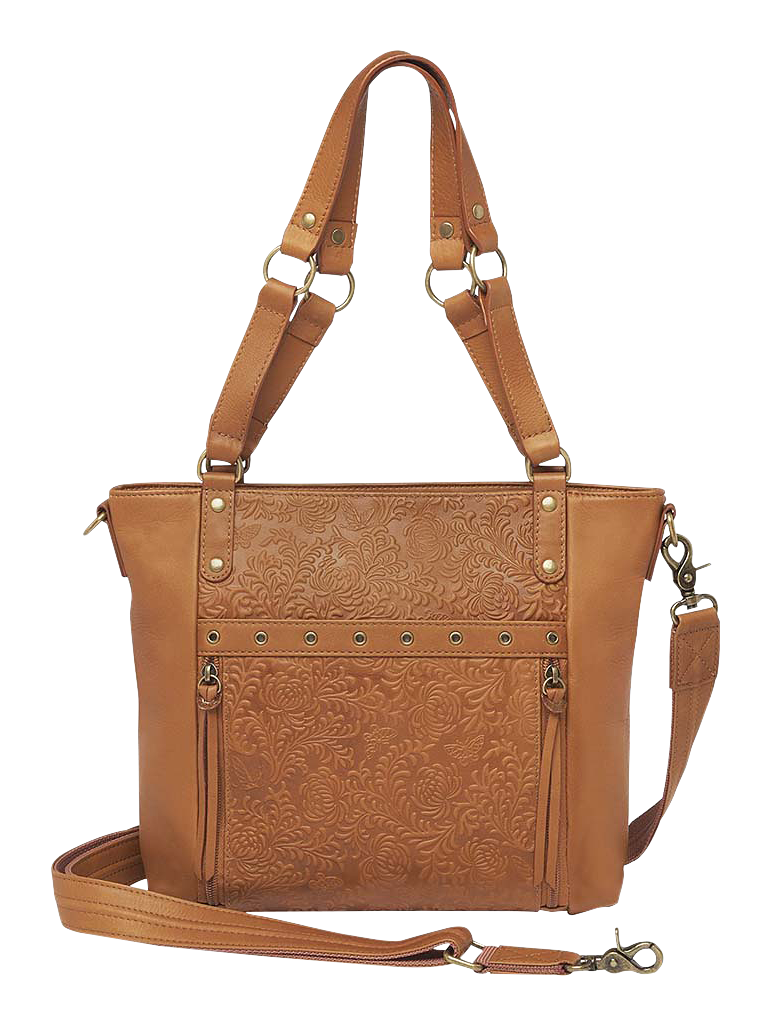 Image of Gun Tote'n Mamas Concealed Carry BOHO Shoulder Tote - Tan