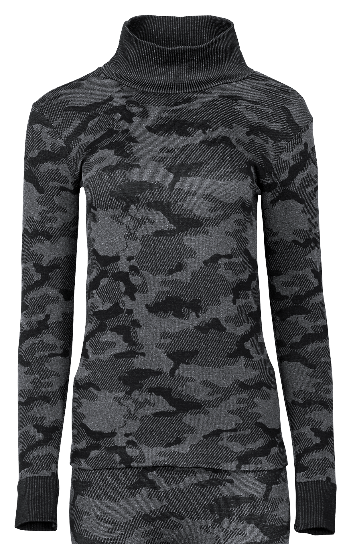 NATURAL REFLECTIONS Seamless Long-Sleeve Mock-Neck T-Shirt