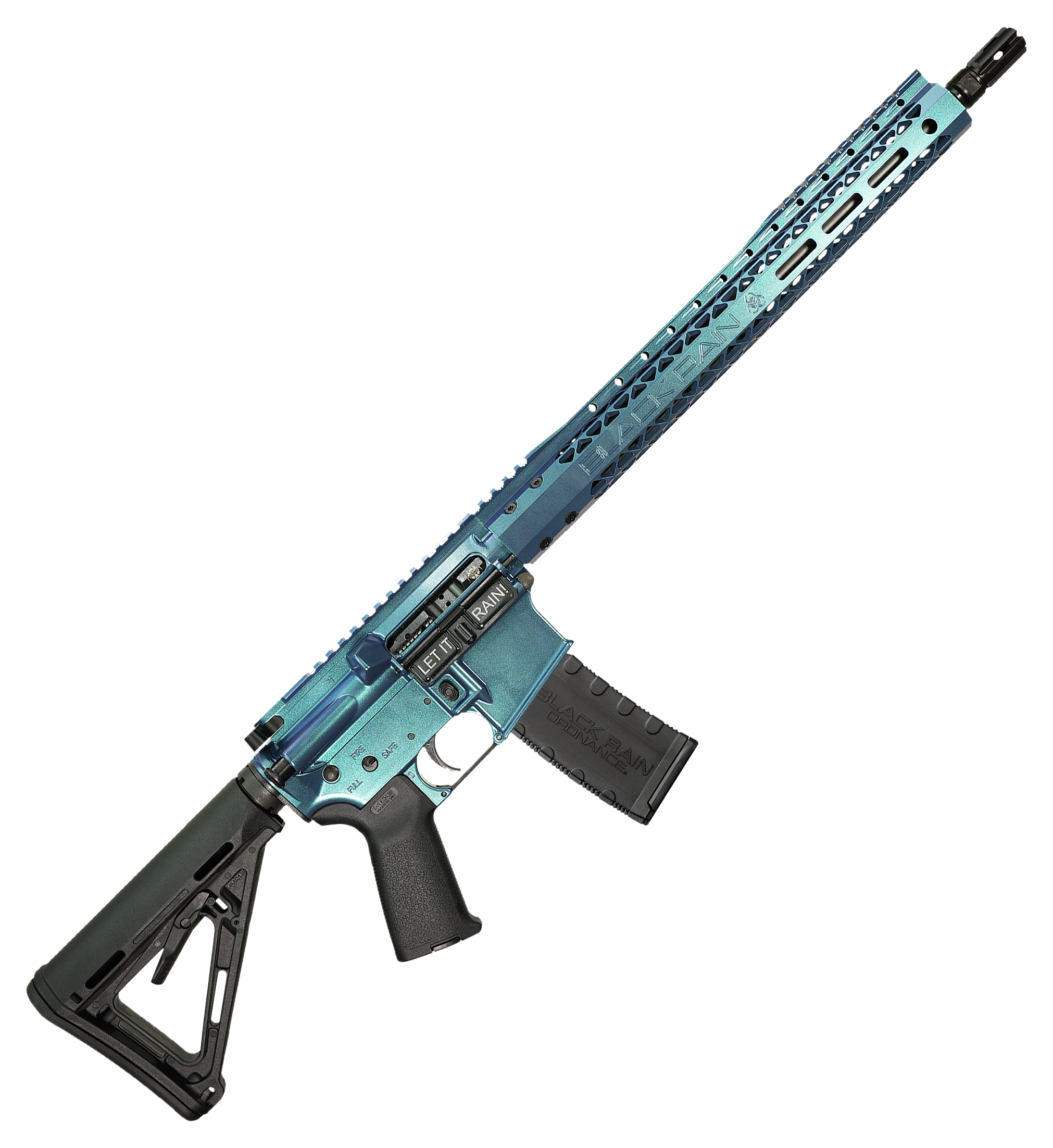 Image of Black Rain Ordnance SPEC-15 FX Semi-Auto Rifle - Keltic Blue/Typhoon FX