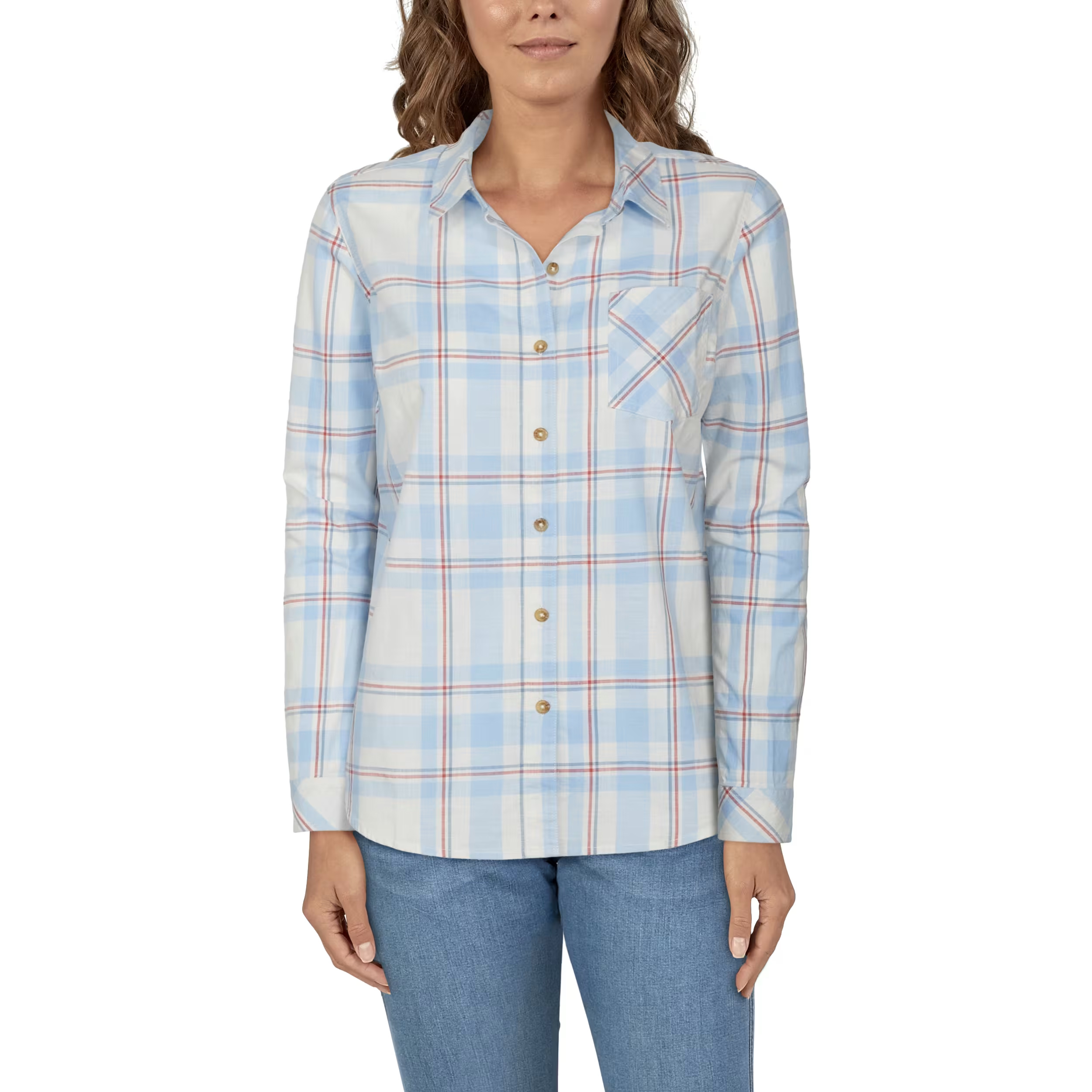 NATURAL REFLECTIONS Meadowlands Button-Front Long-Sleeve Shirt for Ladies