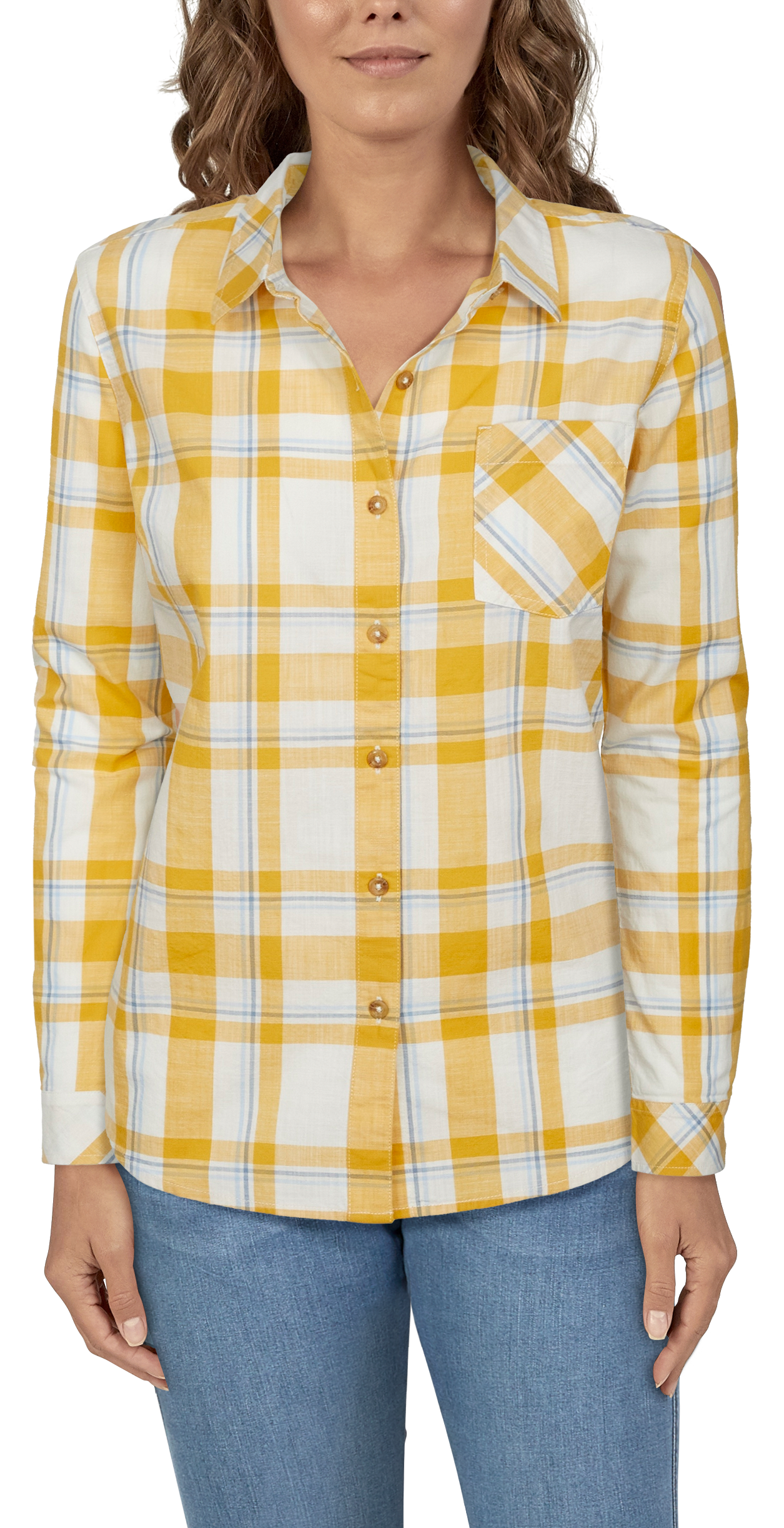 NATURAL REFLECTIONS Meadowlands Button-Front Long-Sleeve Shirt for Ladies