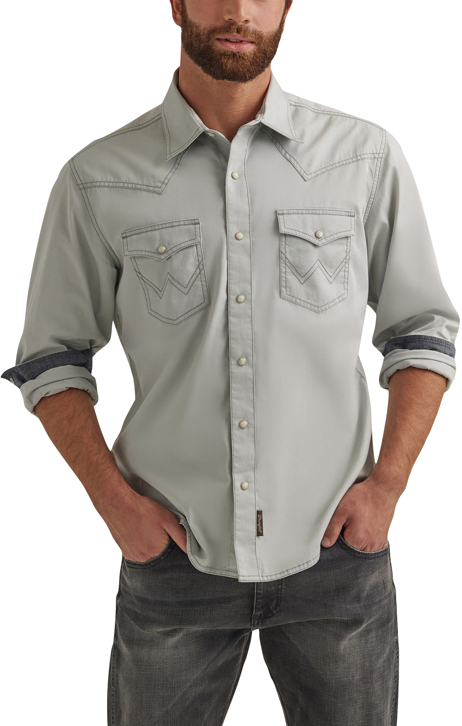 WRANGLER Retro Premium Modern Snap Long-Sleeve Shirt for Men