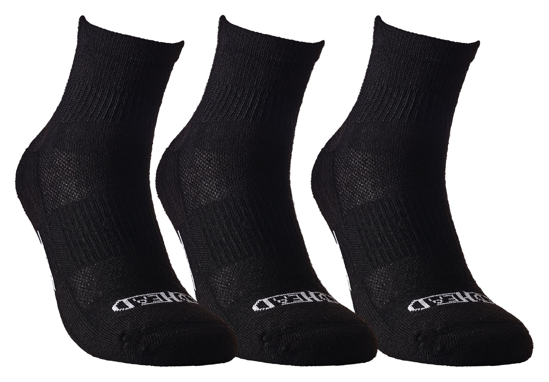 Image of RedHead Encompass Quarter Socks for Men 3-Pair Pack - Black - L