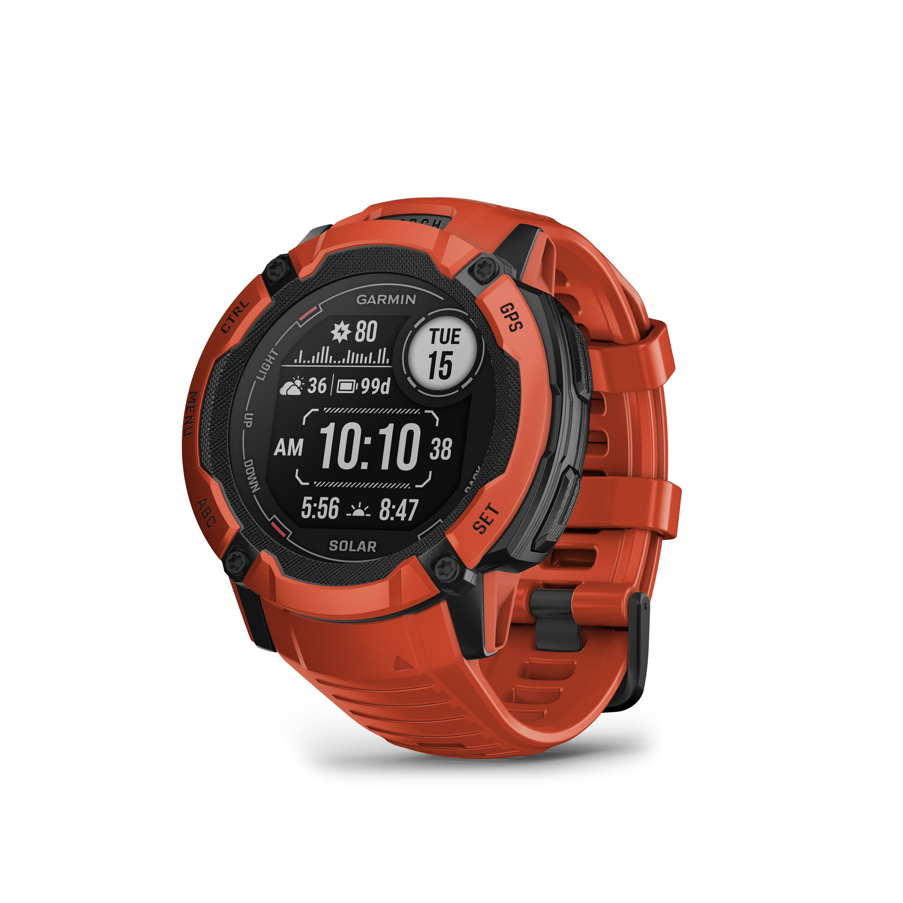 Image of Garmin Instinct 2X Solar Smartwatch - Flame Red