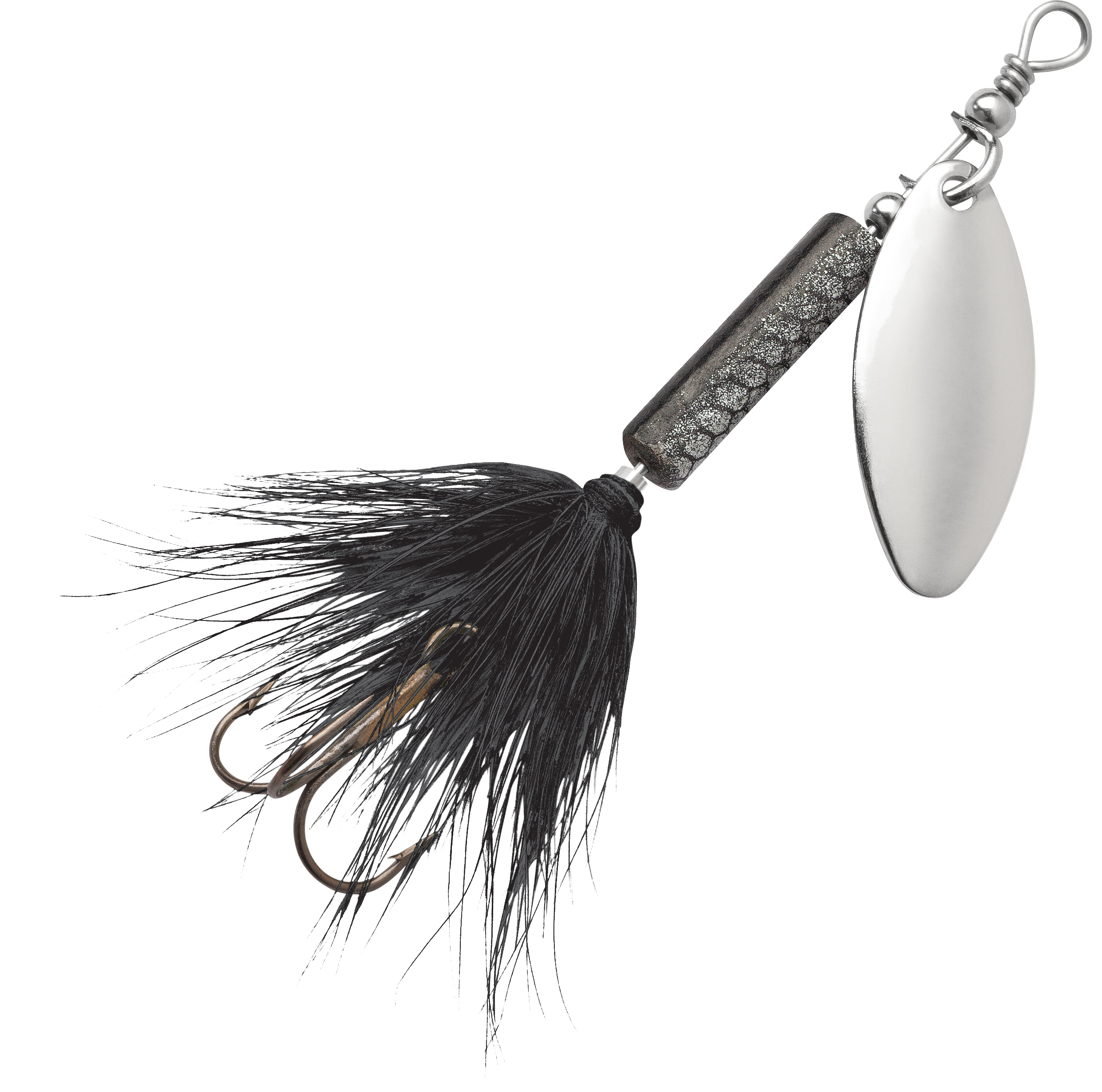 Image of Blue Fox Whip Tail Deep Runner Inline Spinner - Black - 1/8 oz.