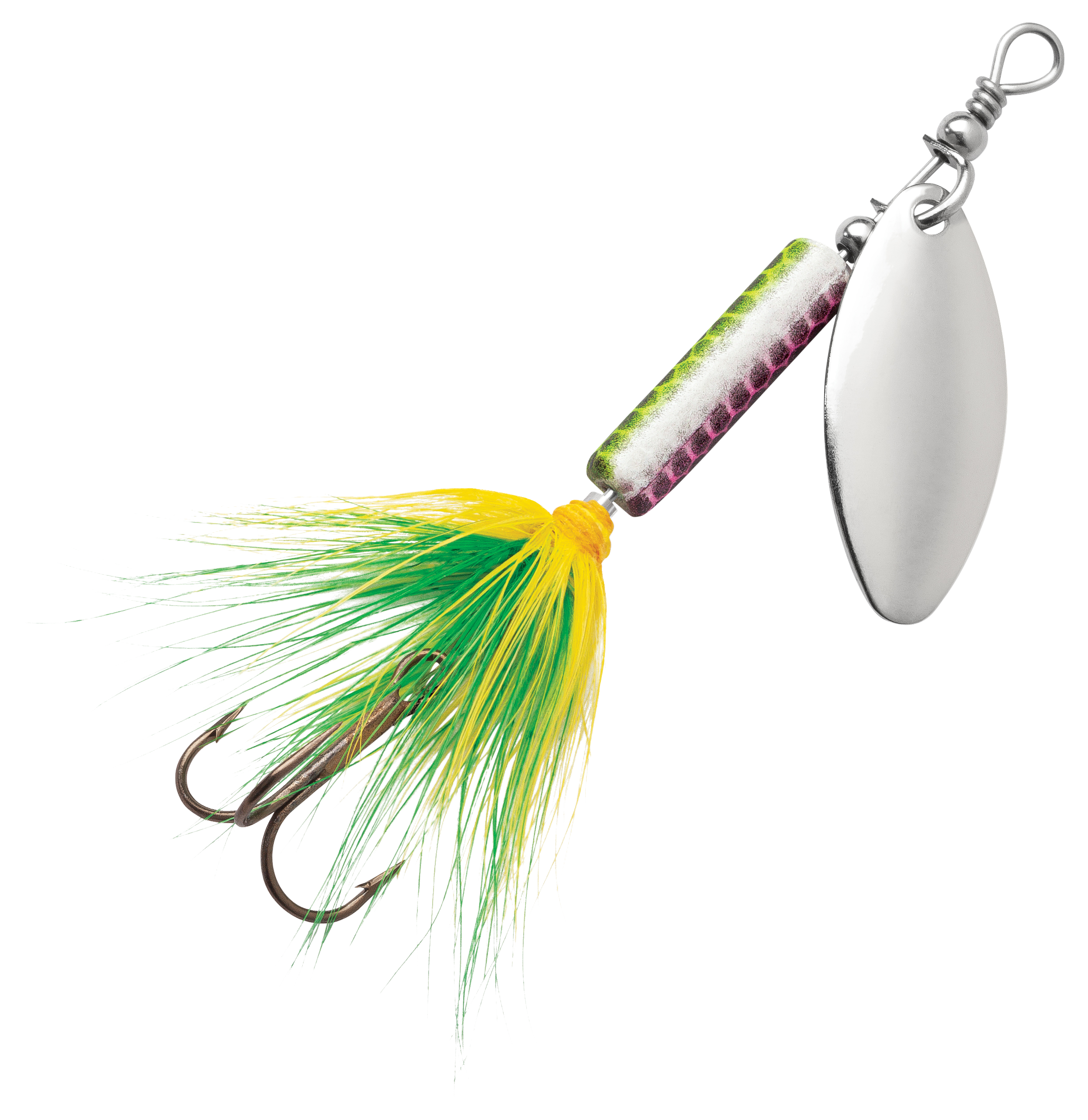 Image of Blue Fox Whip Tail Deep Runner Inline Spinner - Black Chartreuse Pink - 1/8 oz.