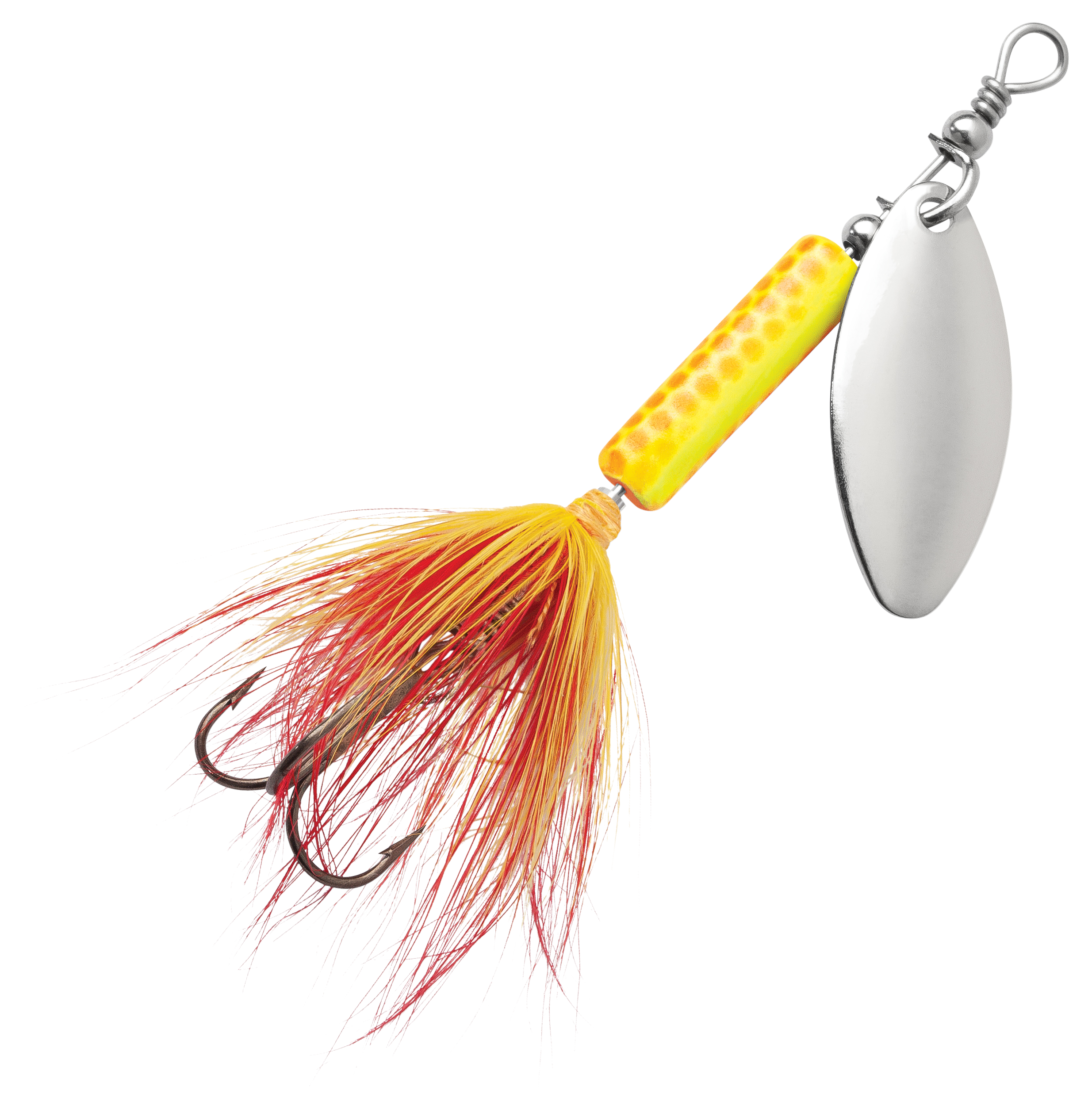 Image of Blue Fox Whip Tail Deep Runner Inline Spinner - Orange Chartreuse - 1/4 oz.