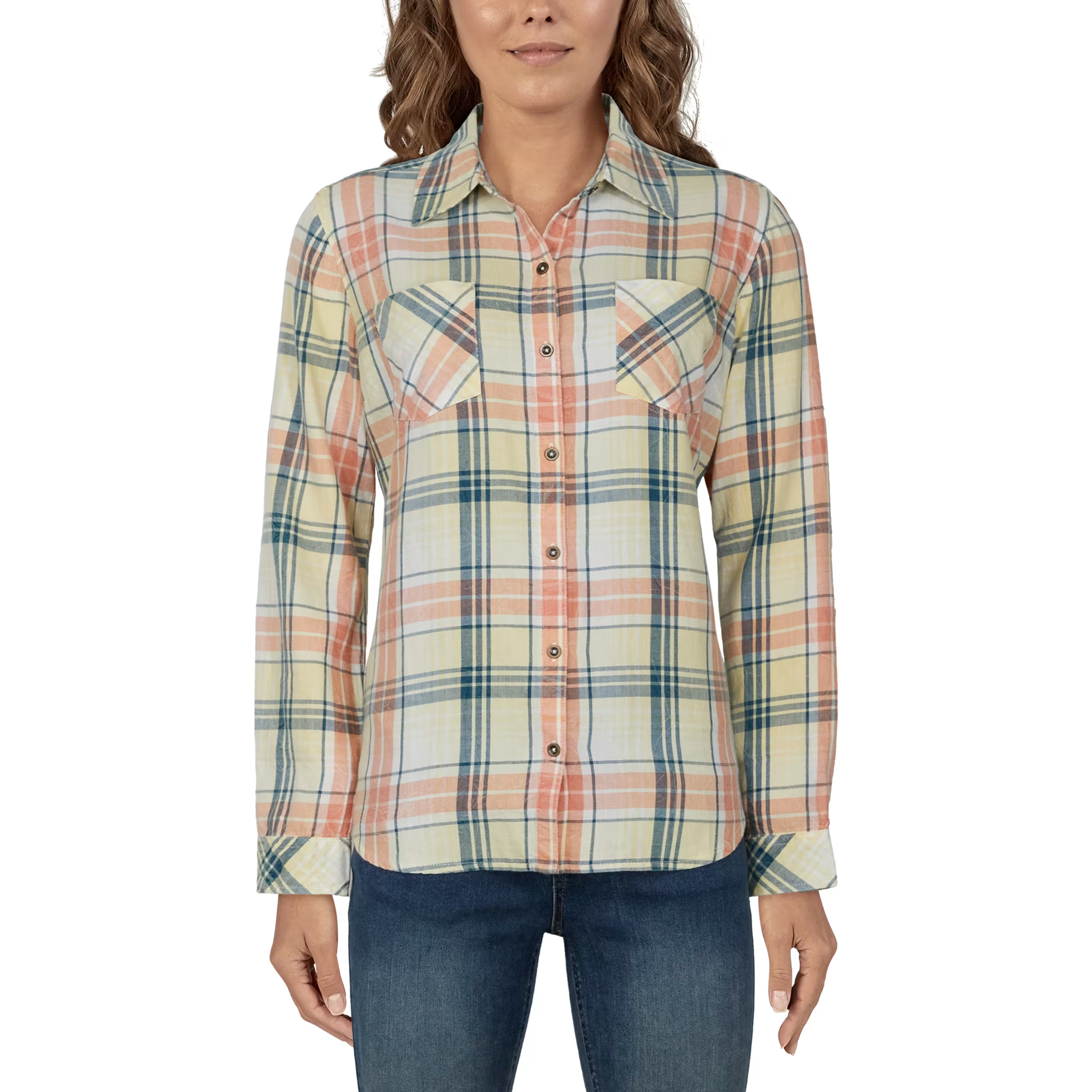 NATURAL REFLECTIONS Acid-Wash Twill Long-Sleeve Shirt