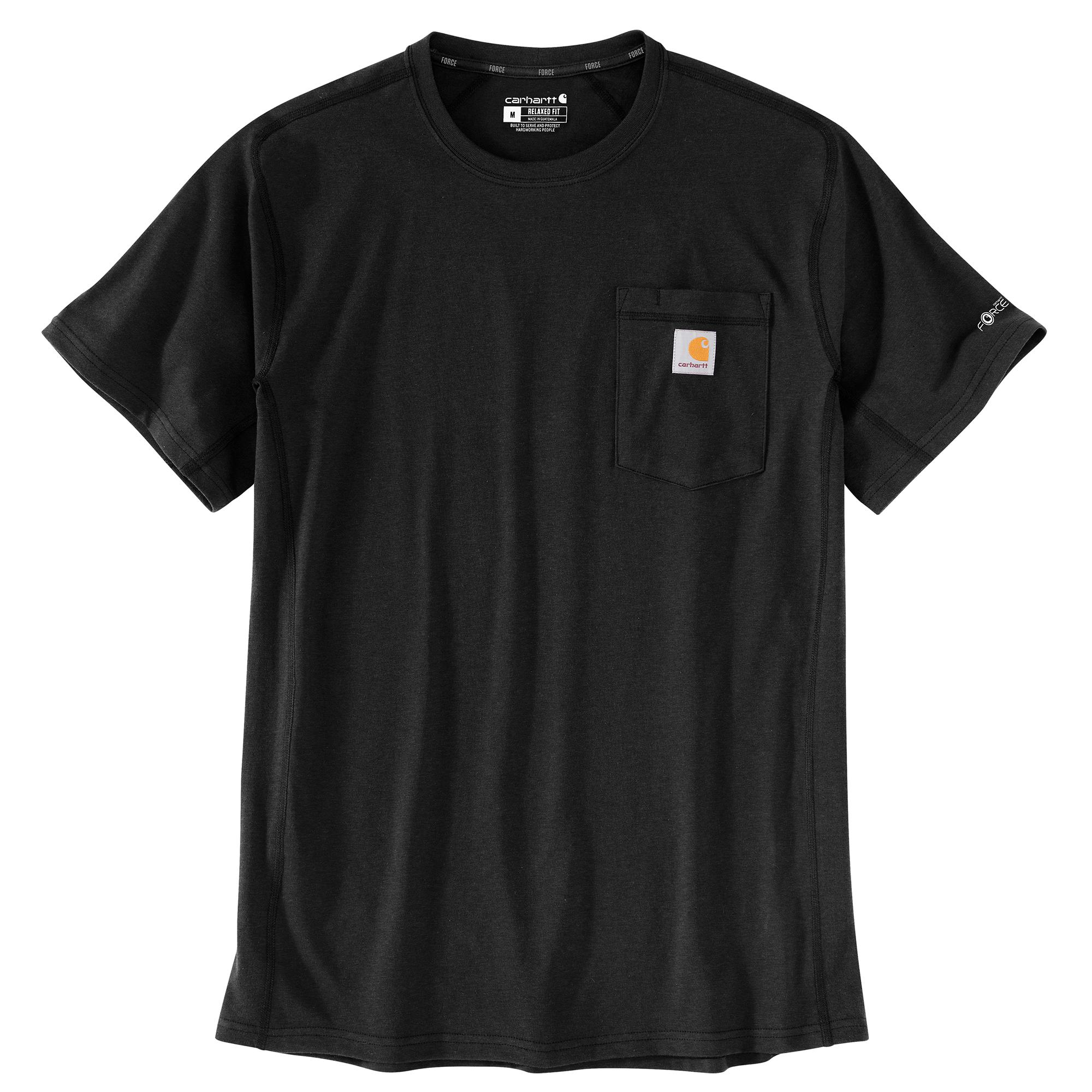 Image of Carhartt Force Relaxed-Fit Midweight Short-Sleeve Pocket T-Shirt - Black - L