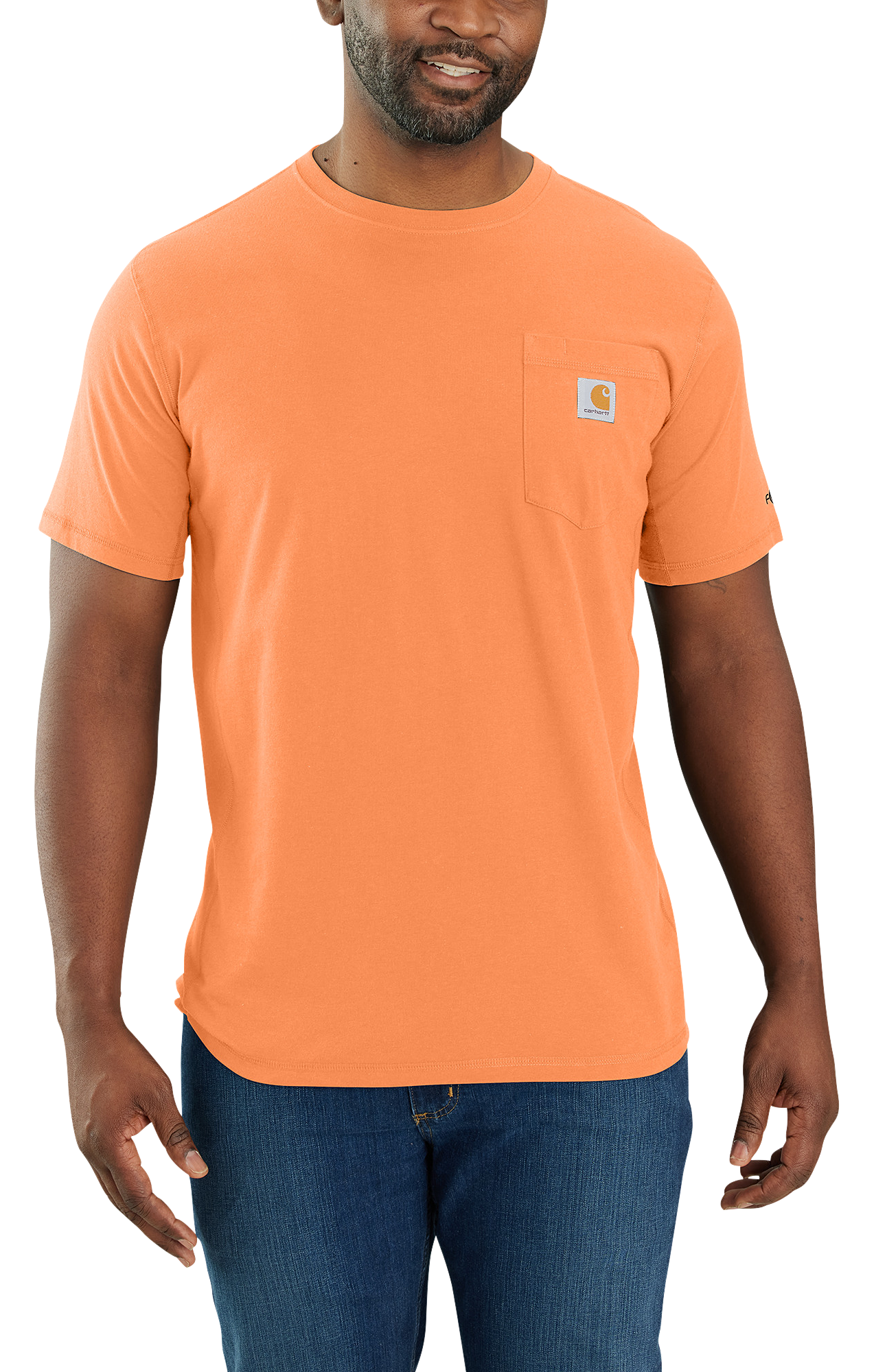 Image of Carhartt Force Relaxed-Fit Midweight Short-Sleeve Pocket T-Shirt for Men - Ginger Spice - 3XL