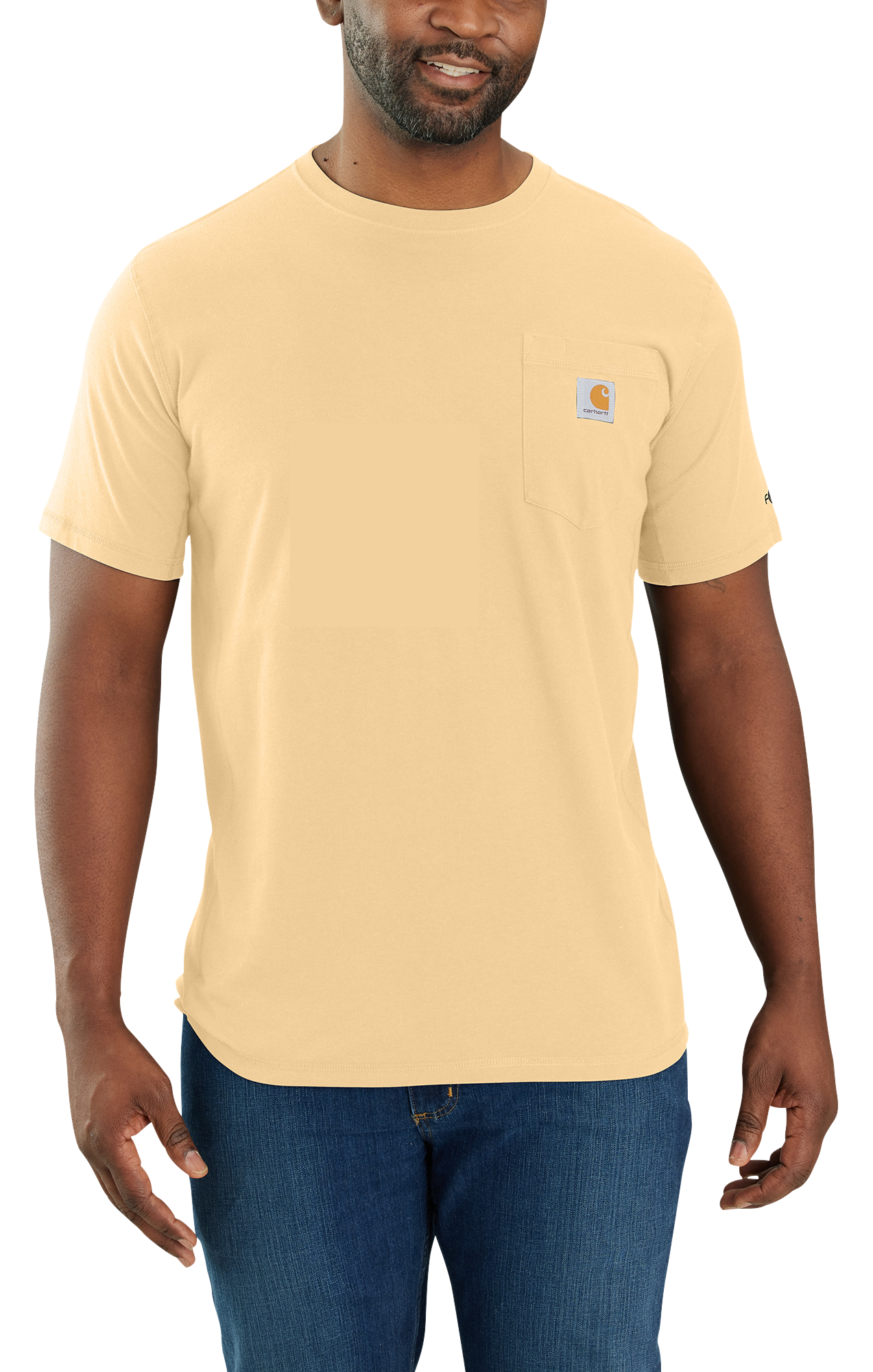 Image of Carhartt Force Relaxed-Fit Midweight Short-Sleeve Pocket T-Shirt for Men - Golden Mist - 3XL