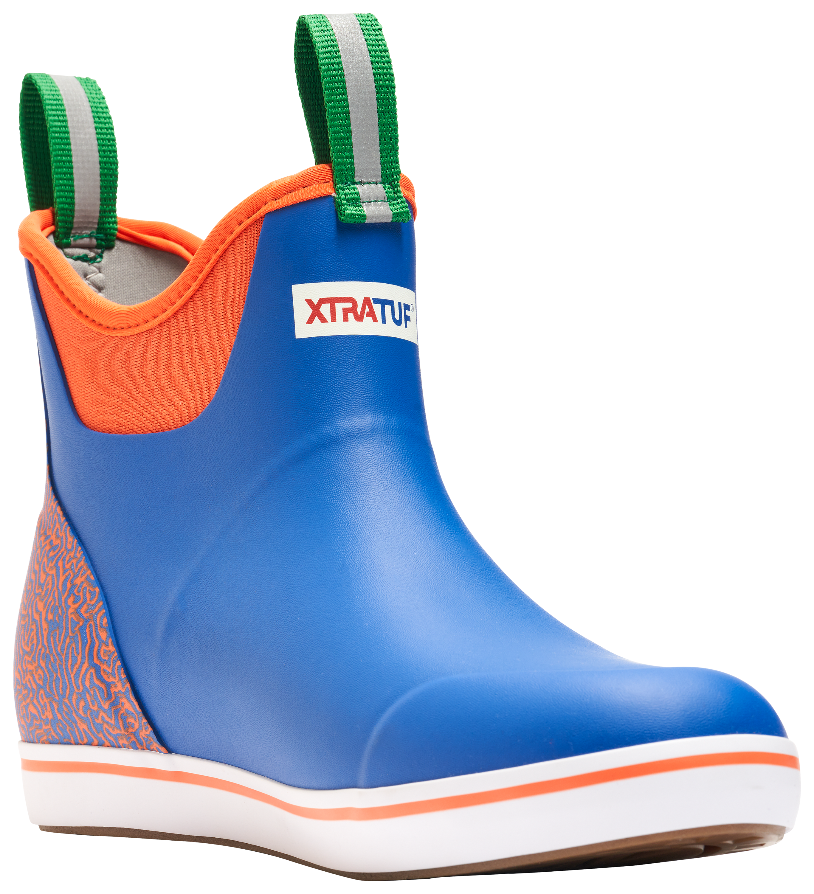 Image of Xtratuf Tailgate Ankle Deck Boots for Men - Blue/Orange - 5M