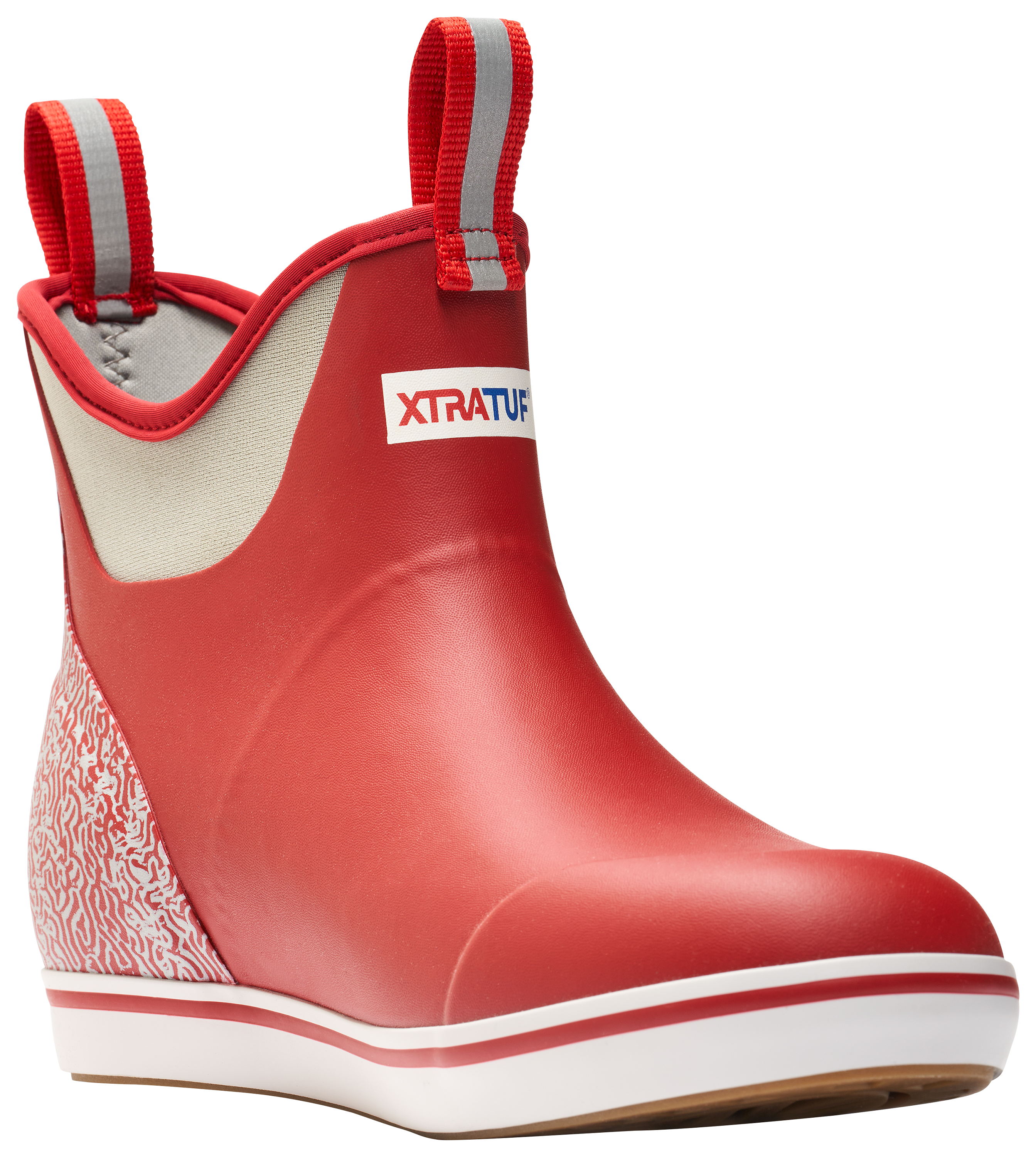 Image of Xtratuf Tailgate Ankle Deck Boots for Men - Red/Gray - 5M