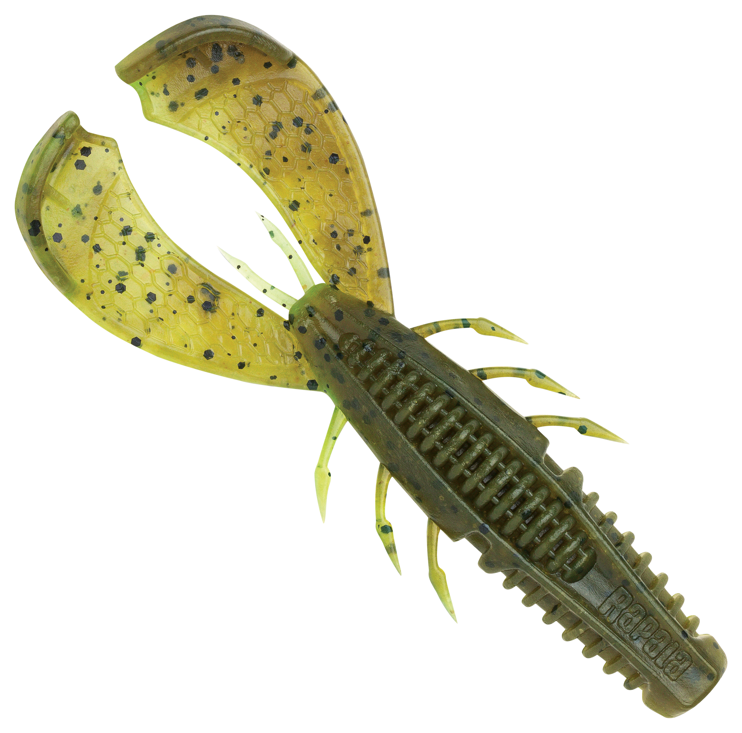 Image of Rapala CrushCity Customs Cleanup Craw - Green Pumpkin/Chartreuse Pepper