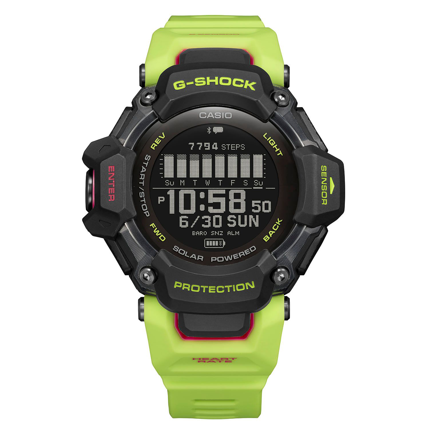 Casio G-Shock Move 52mm Heart Rate + GPS Solar Assist Resin Strap  Smartwatch Black GBDH2000-1A - Best Buy