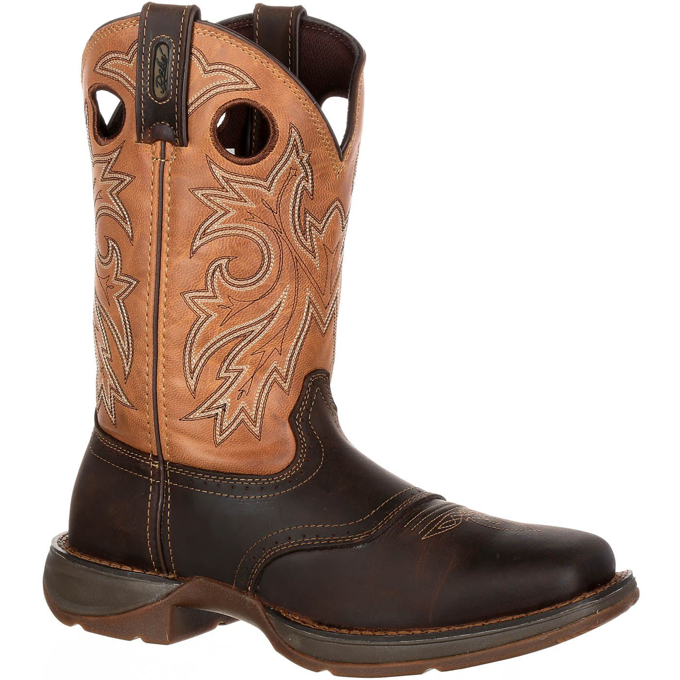 Image of Durango Rebel Waterproof Steel Toe Western Boots for Men - Brown/Tan - 7M