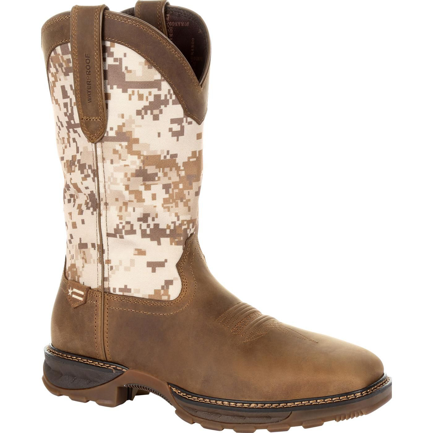 Image of Durango Maverick XP Steel-Toe Waterproof Western Work Boots for Men - Dusty Brown/Desert Camo - 7W