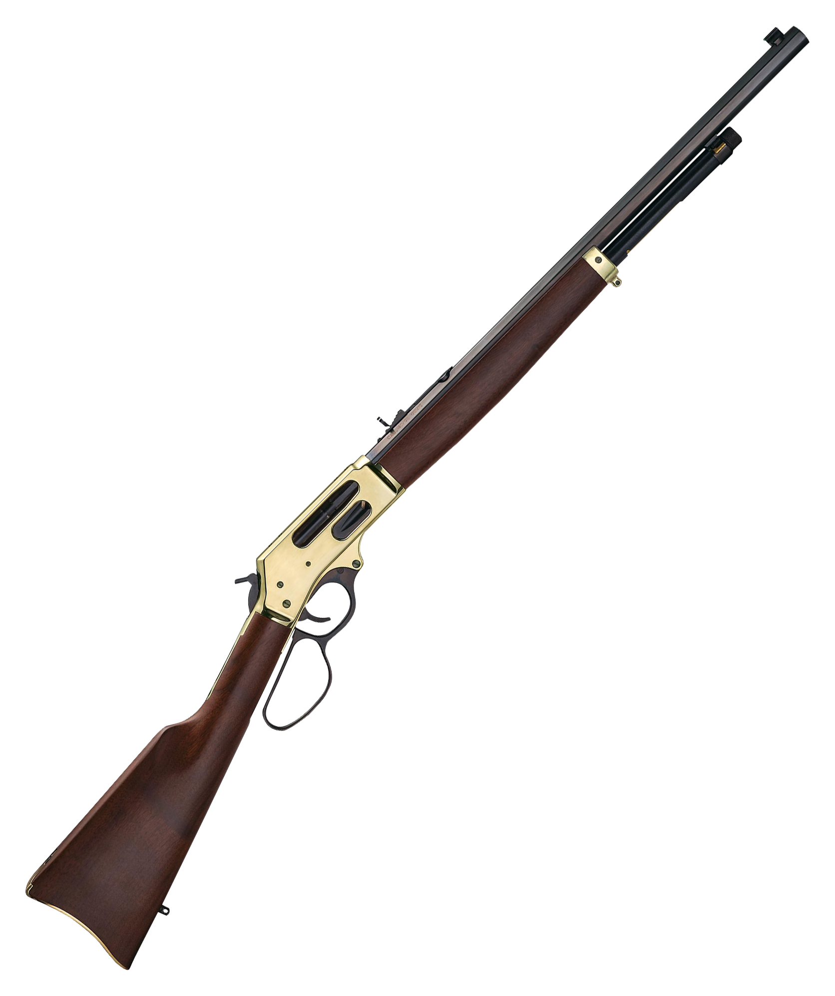 Henry Brass Lever Action Side Gate Polished Hardened Brass Lever Action Rifle - 45-70 Government - 22in - Brown -  H010BG