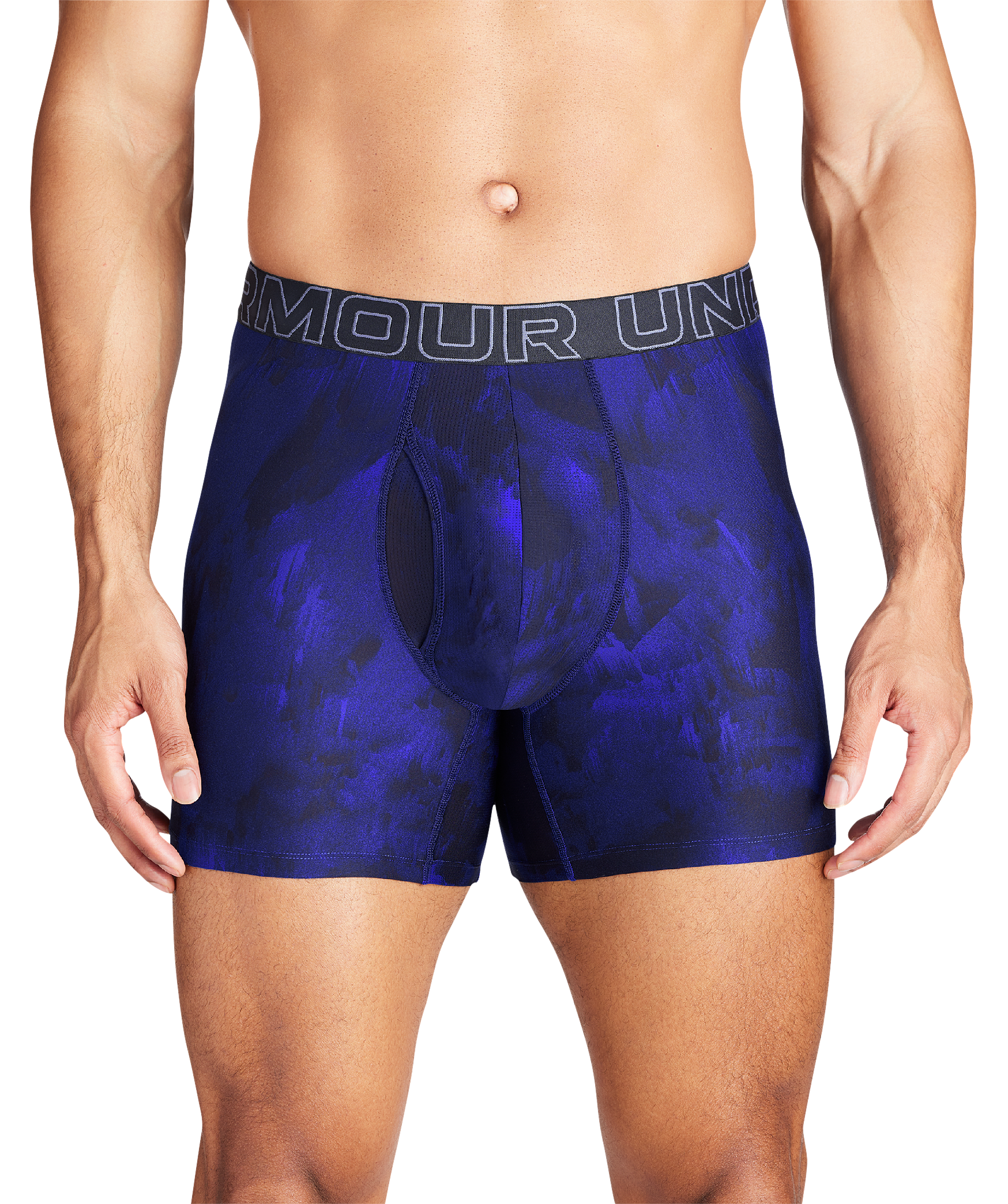 Under Armour Performance Tech 6"" Print Boxer Briefs for Men 3-Pack - Gravel/Camo - XL