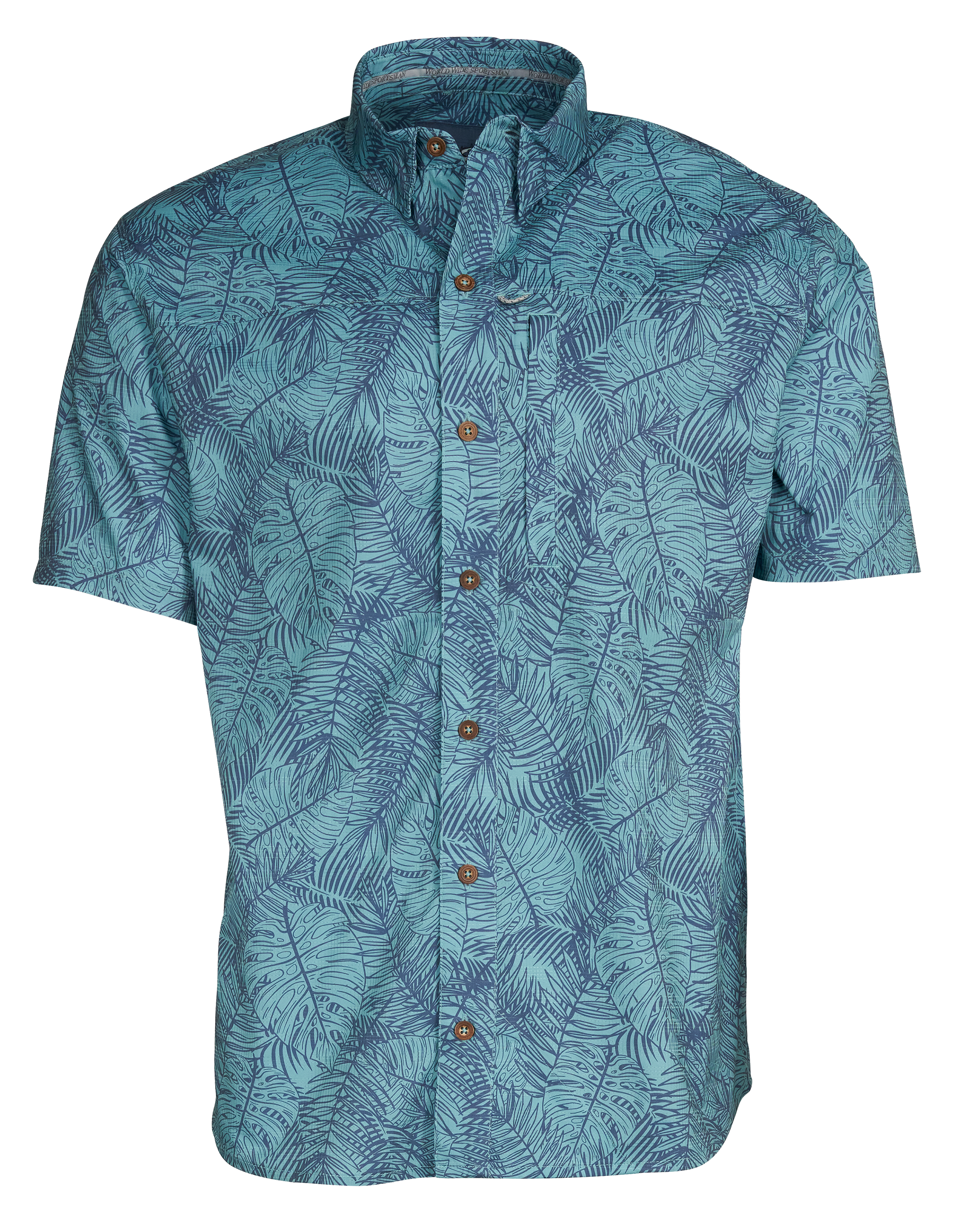 World Wide Sportsman Seacrest Print Short-Sleeve Shirt for Men - Reef Palms - M