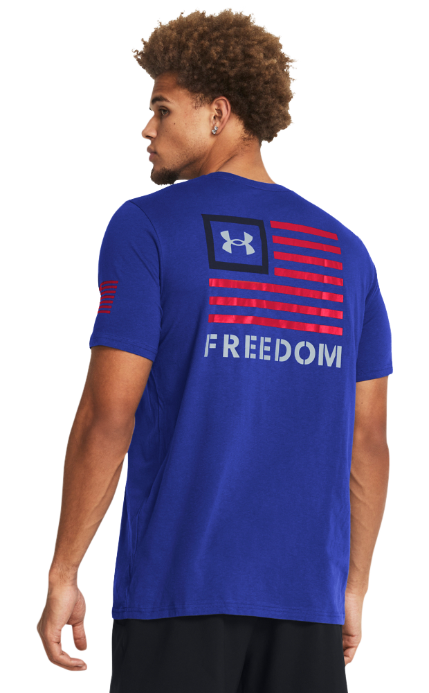 Image of Under Armour Freedom Banner Short-Sleeve T-Shirt for Men - Royal/Red - S