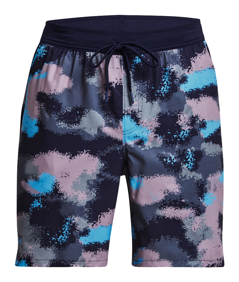 Image of Under Armour Shorebreak 2-in-1 Boardshorts for Men - Midnight Navy/Gravel