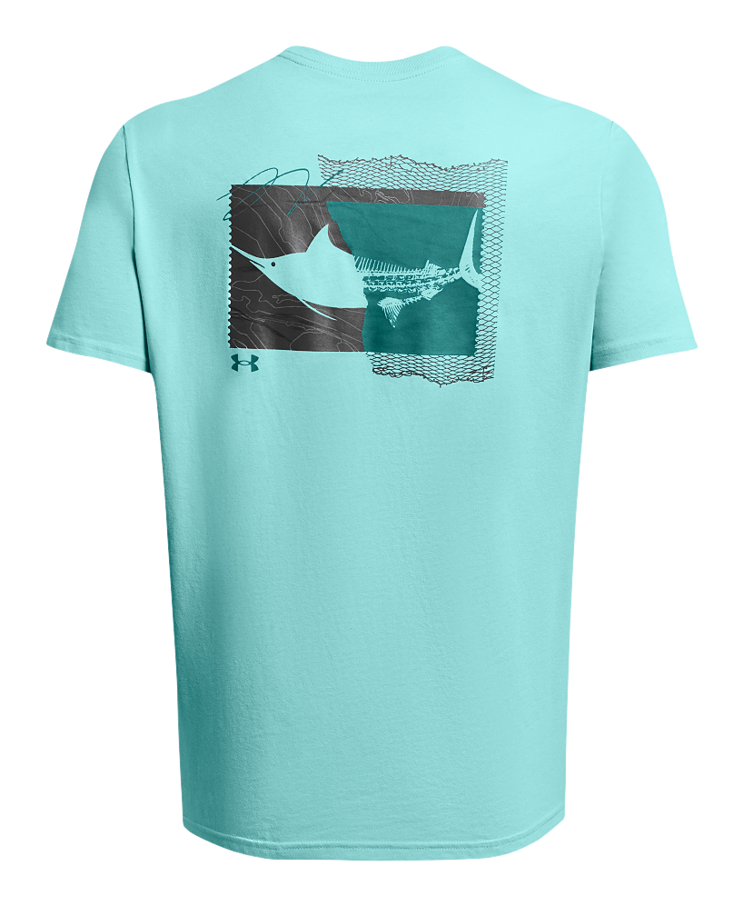 Under Armour Freedom Logo Short-Sleeve T-Shirt for Men - Radial Turquoise/Coastal Teal - M -  1382907-482-MD