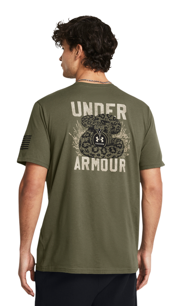 Image of Under Armour Freedom Mission Made Short-Sleeve T-Shirt for Men - Marine OD Green/Black - 3XL