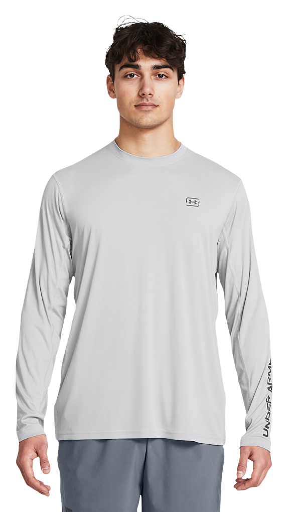 Image of Under Armour Iso-Chill UA Fish Long-Sleeve T-Shirt for Men - Mod Gray/Castlerock