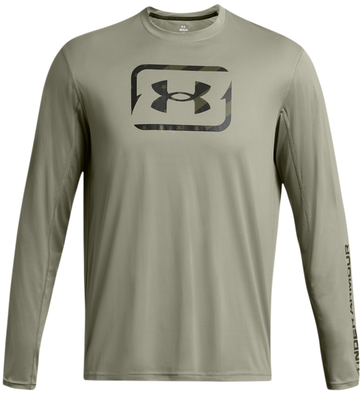 Image of Under Armour Iso-Chill Freedom Hook Long-Sleeve Shirt for Men - Grove Green/Baroque Green