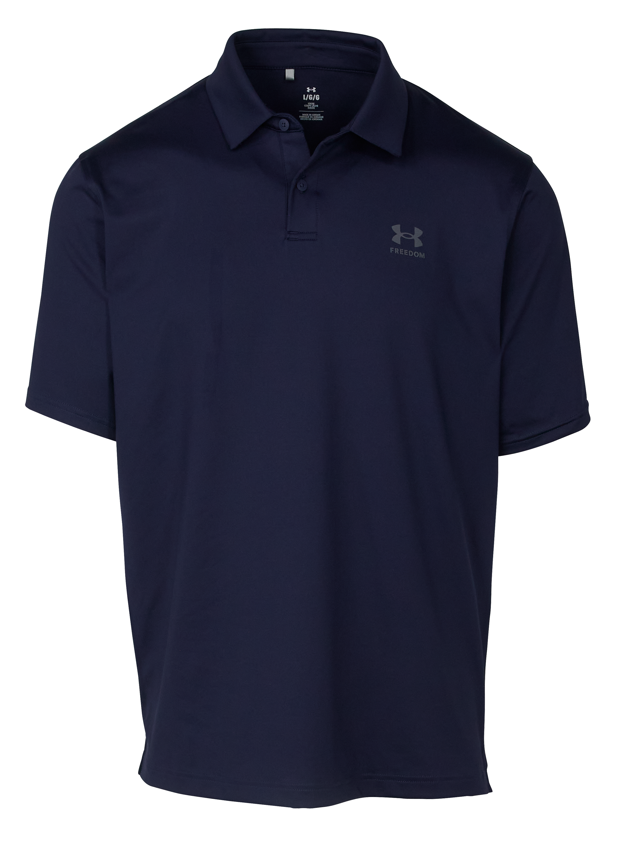 Image of Under Armour Freedom Logo Short-Sleeve Polo for Men - Midnight Navy/Black - S