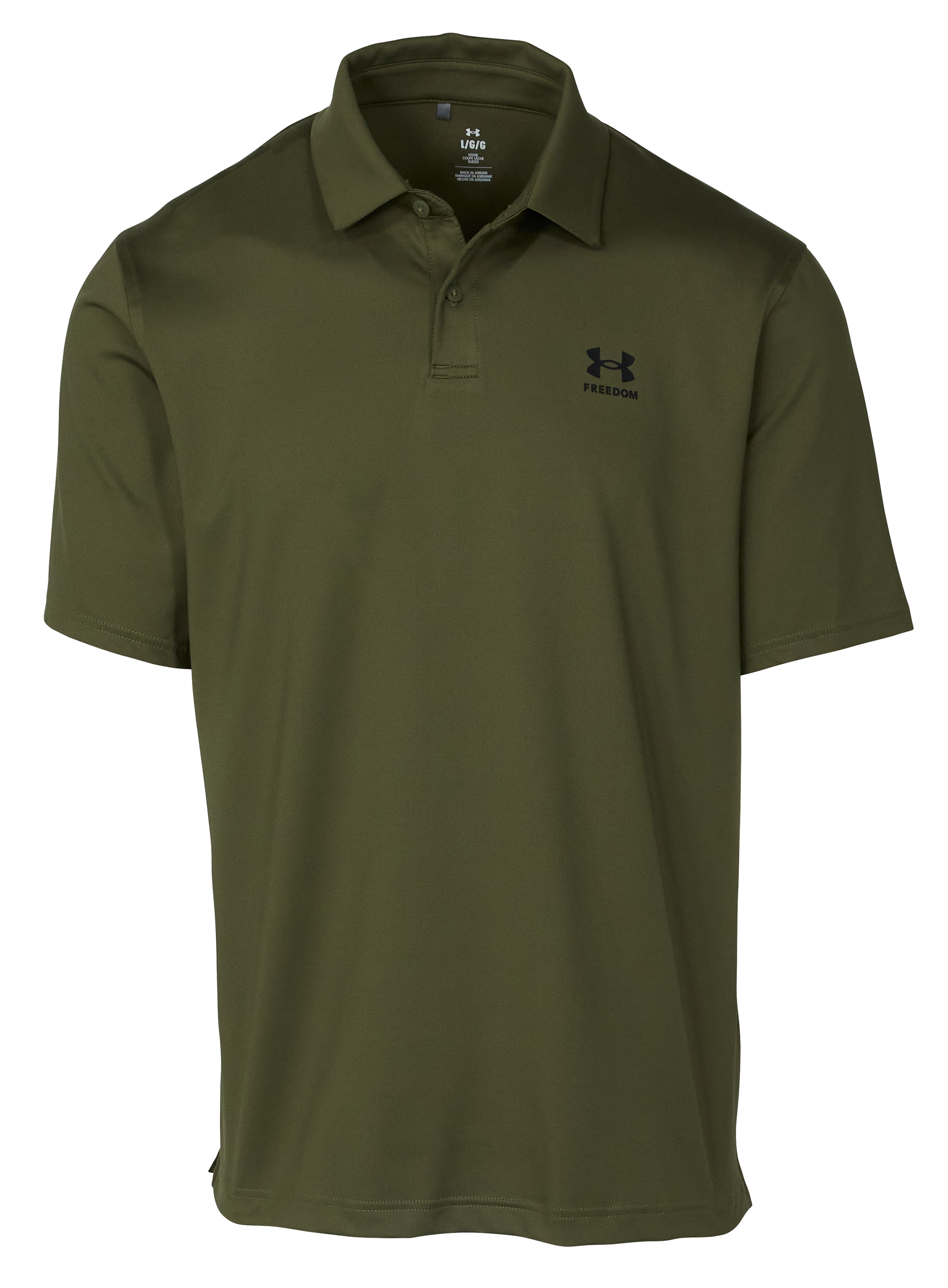 Image of Under Armour Freedom Logo Short-Sleeve Polo for Men - Mod Green/Black - 2XL