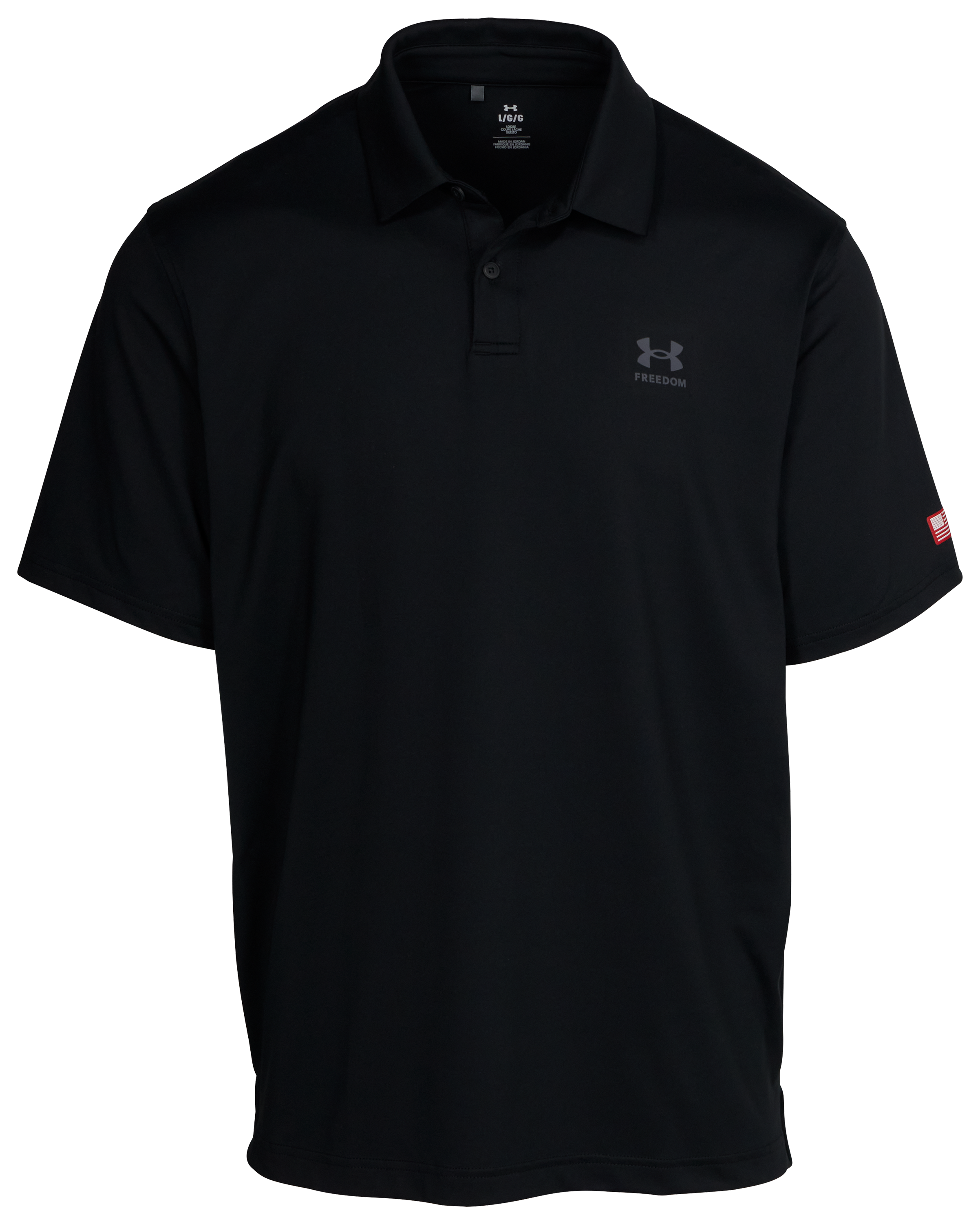 Under Armour Freedom Logo Short-Sleeve Polo for Men - Black/Castlerock