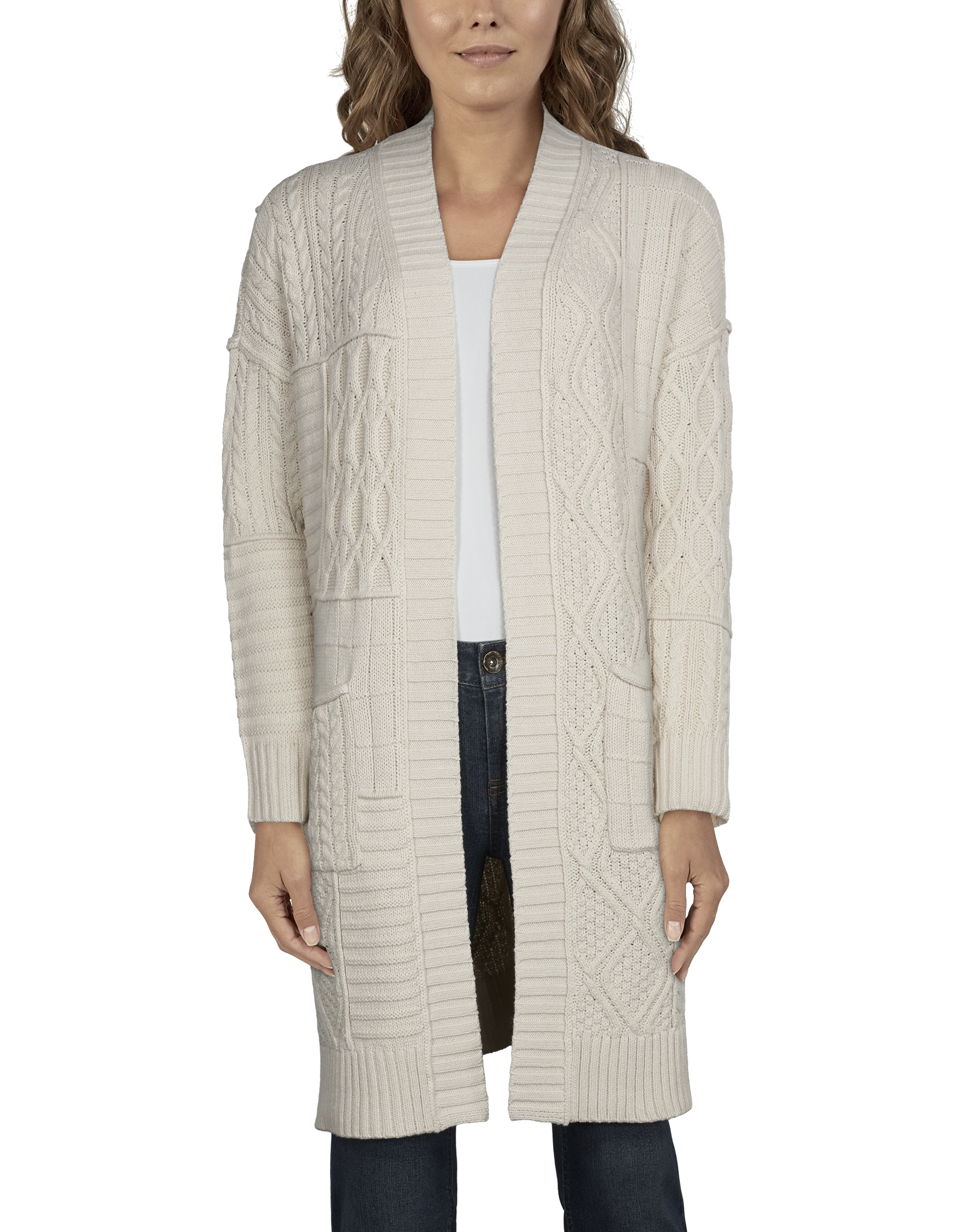 Reflections Bass Mixed-Stitch Pro Cardigan Ladies Shops Natural for |