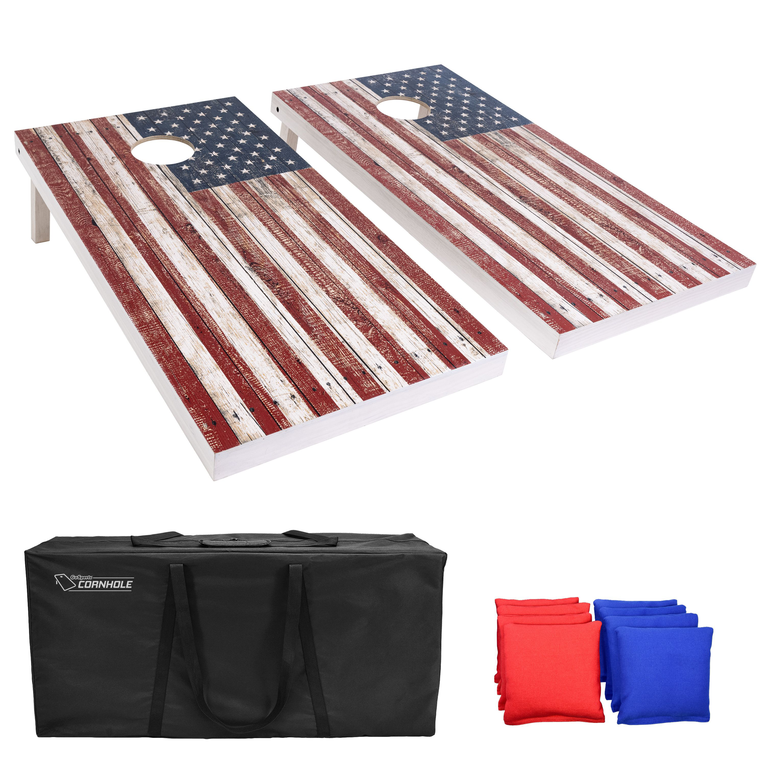 Image of GoSports Premium Wood Cornhole Set - America