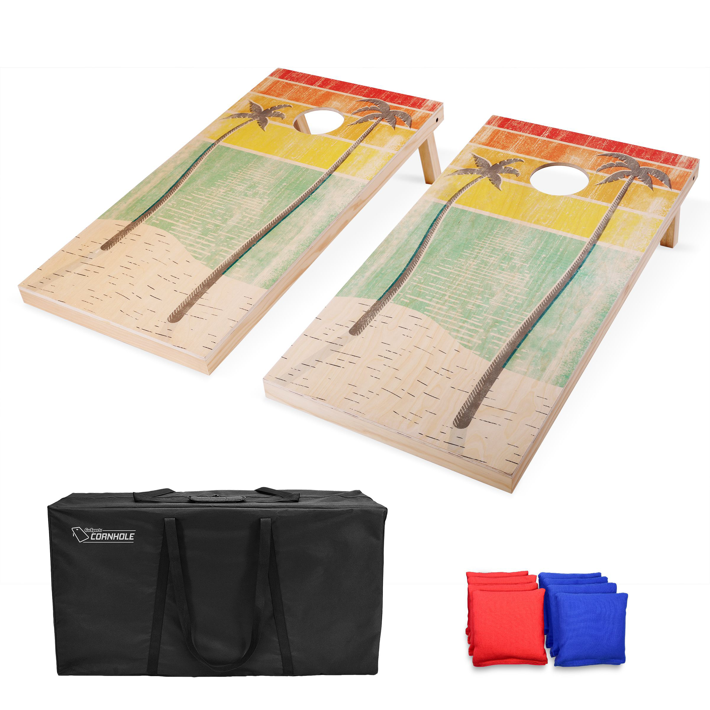 Image of GoSports Premium Wood Cornhole Set - Retro Beach