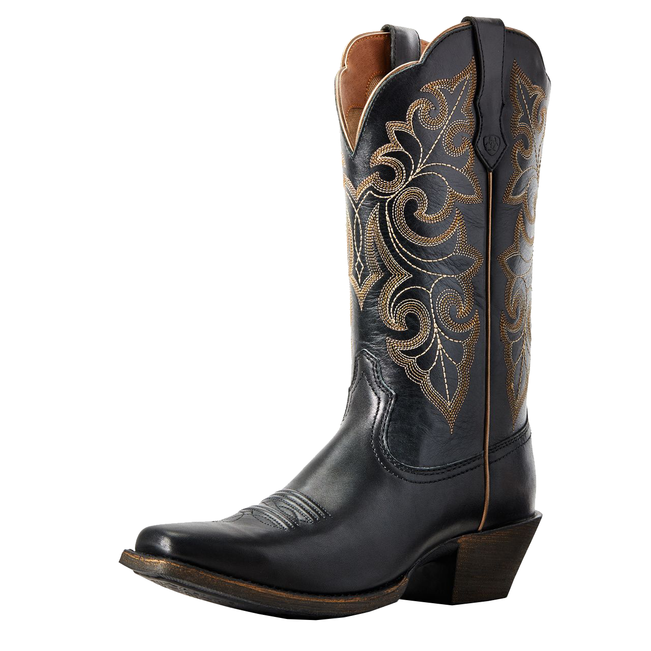 Image of Ariat Round Up Square Toe Western Boots for Ladies - Limousine Black - 7M