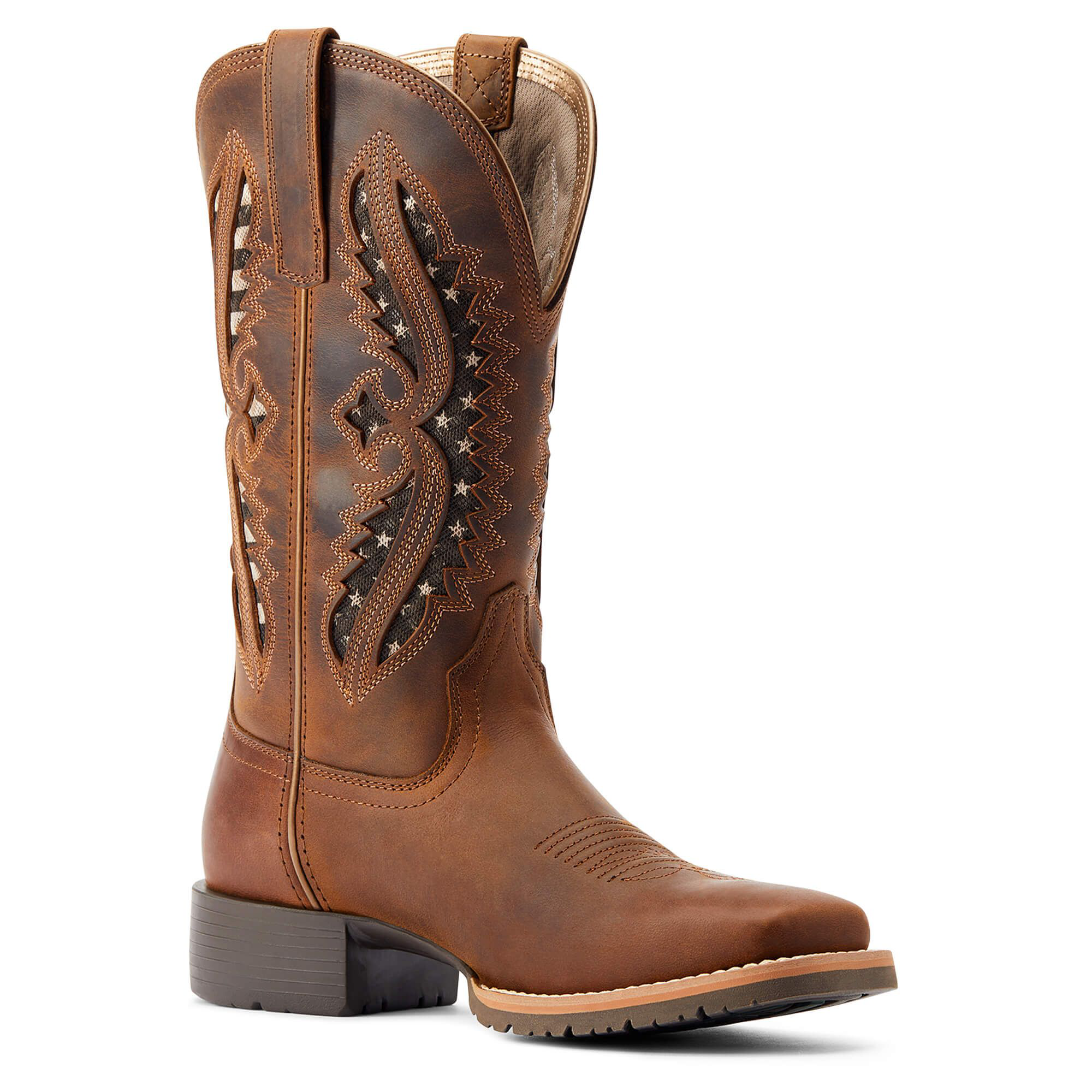 Image of Ariat Hybrid Rancher VentTEK 360° Western Boots for Ladies - Distressed Tan - 8.5M