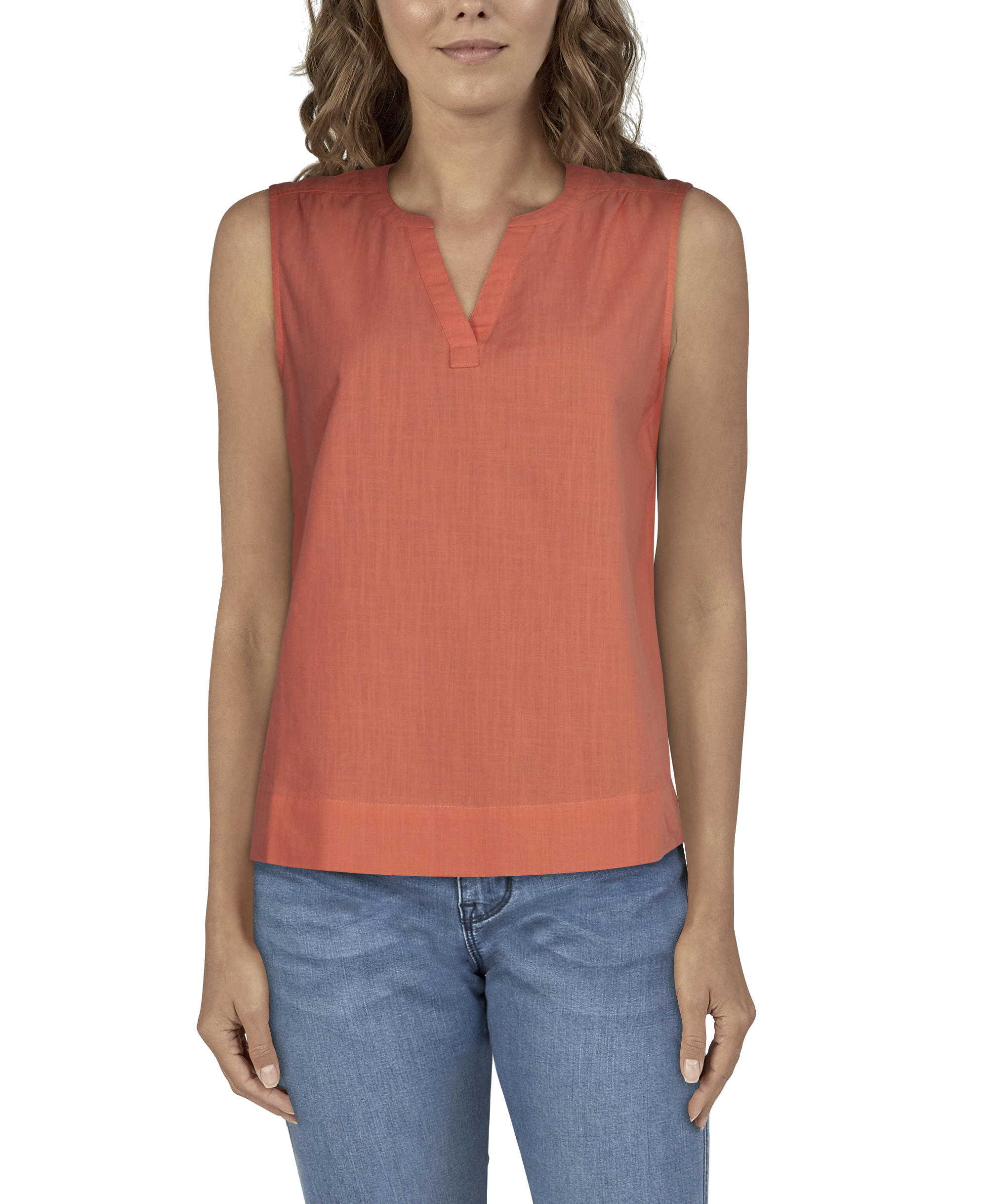 Women's Wrangle Sleeveless Button Down Shirt, AFTCO / Coral / L