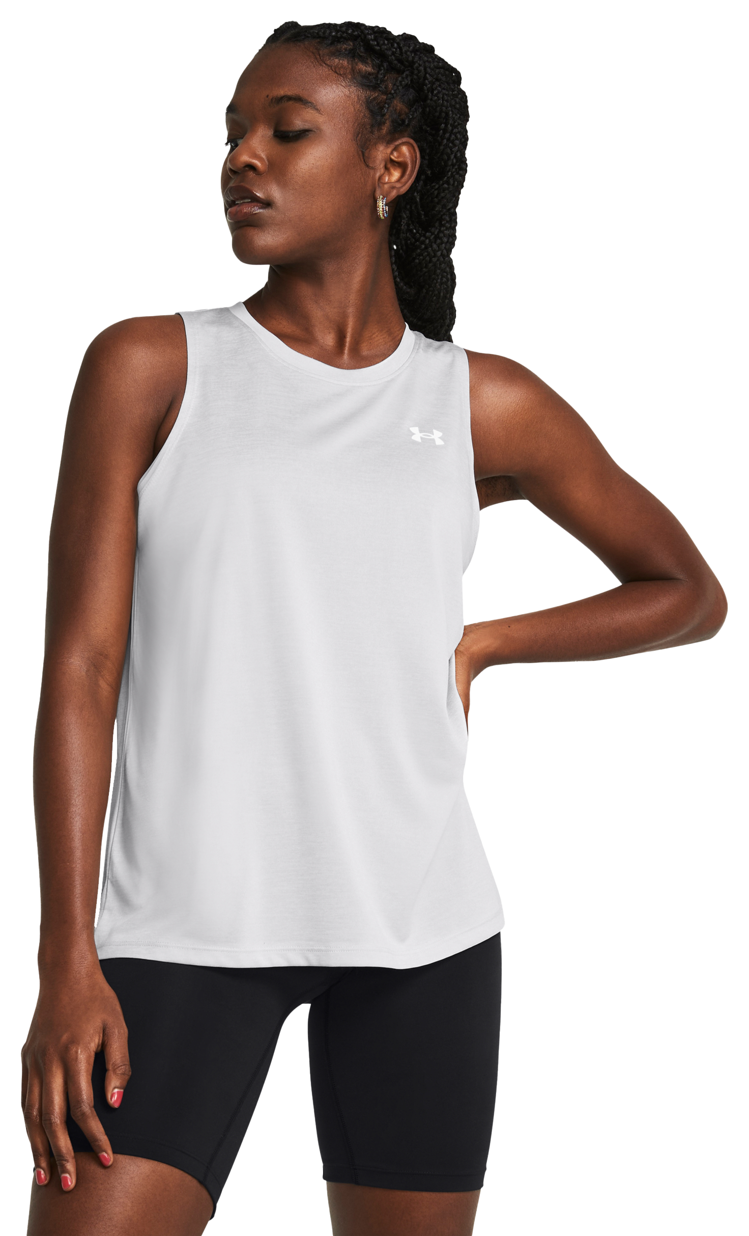 Image of Under Armour UA Tech Twist Tank Top - Halo Gray/White/White