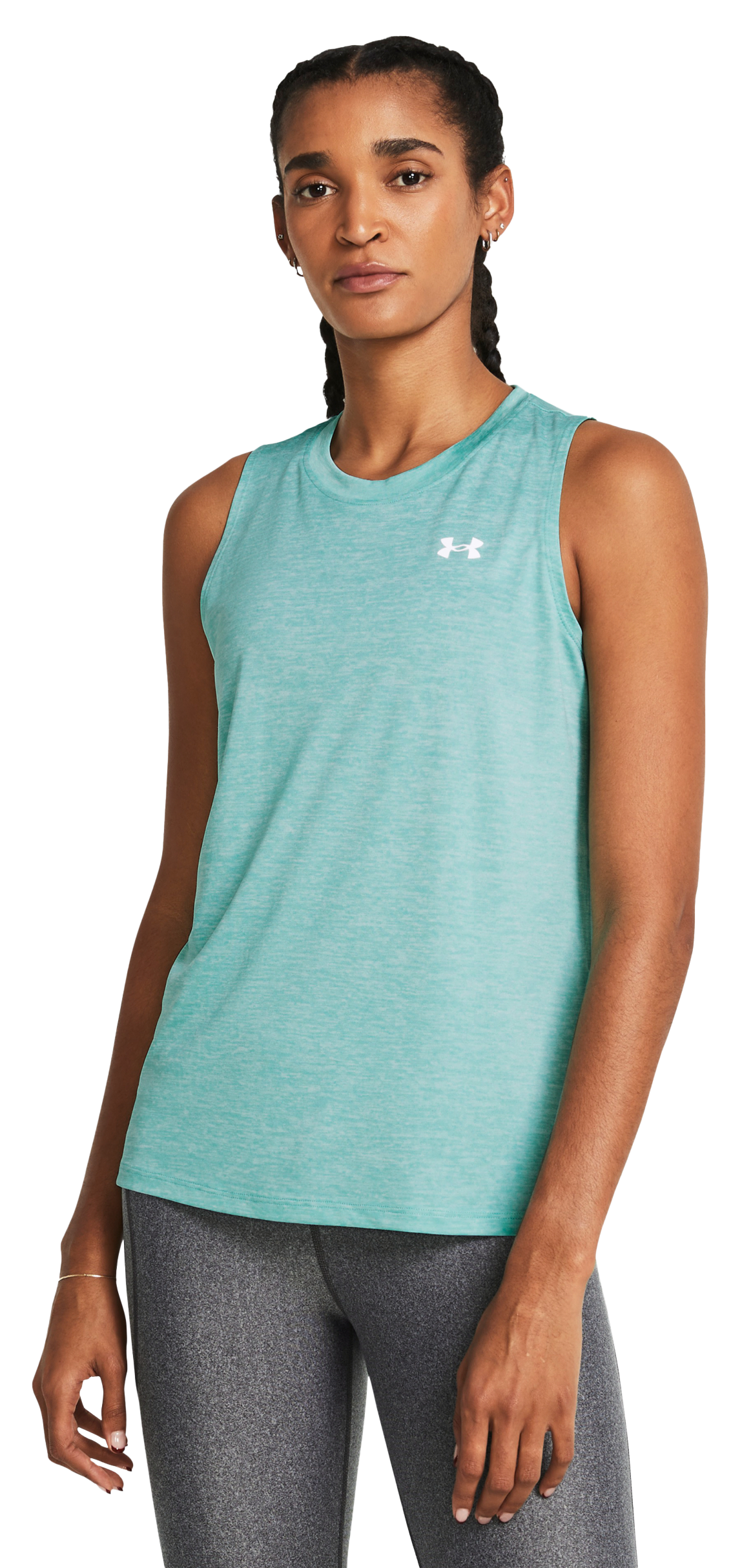 Under Armour UA Tech Twist Tank Top for Ladies - Radial Turquoise/White/White