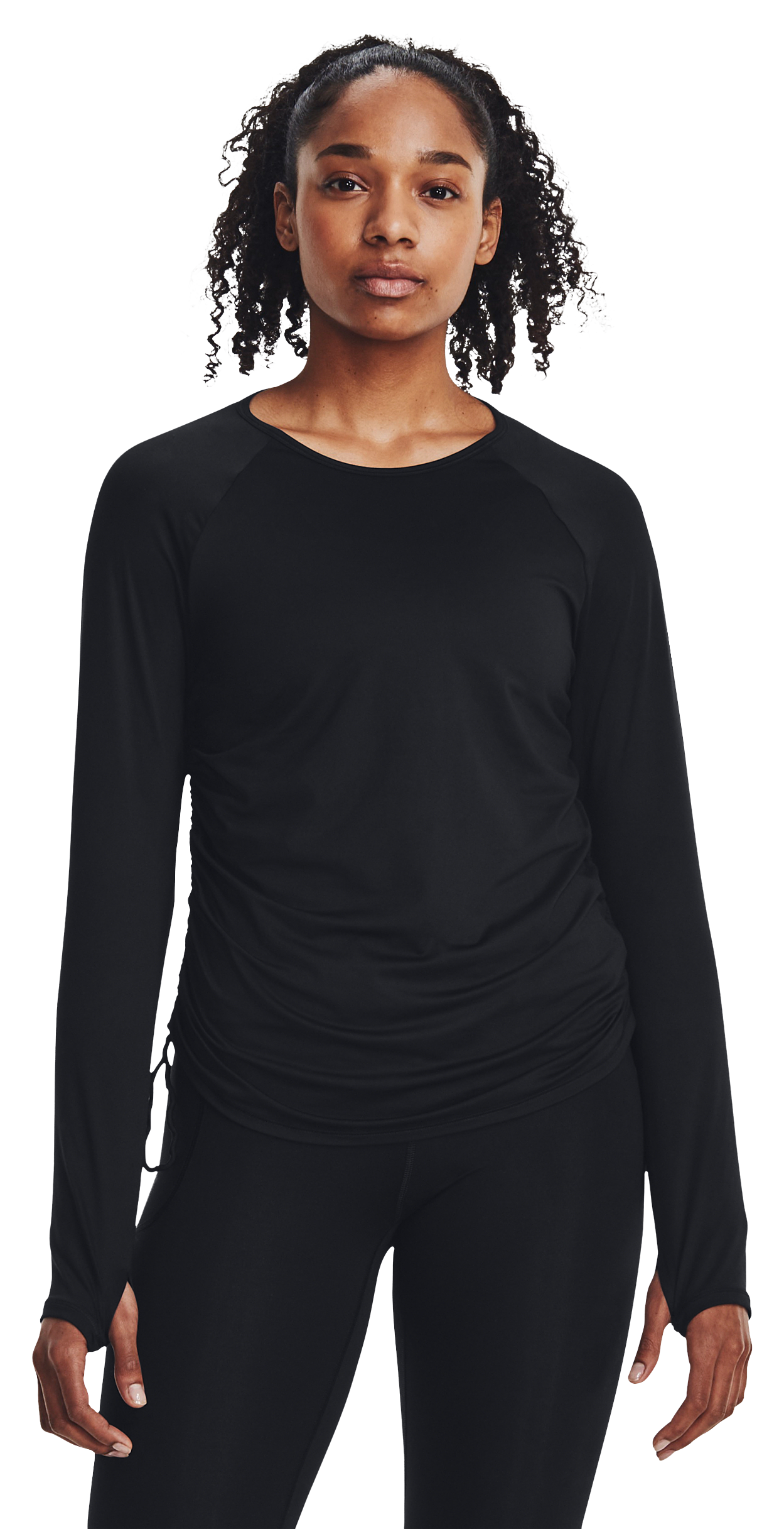 Image of Under Armour Motion Longline Long-Sleeve Shirt for Ladies - Black/Jet Gray - L